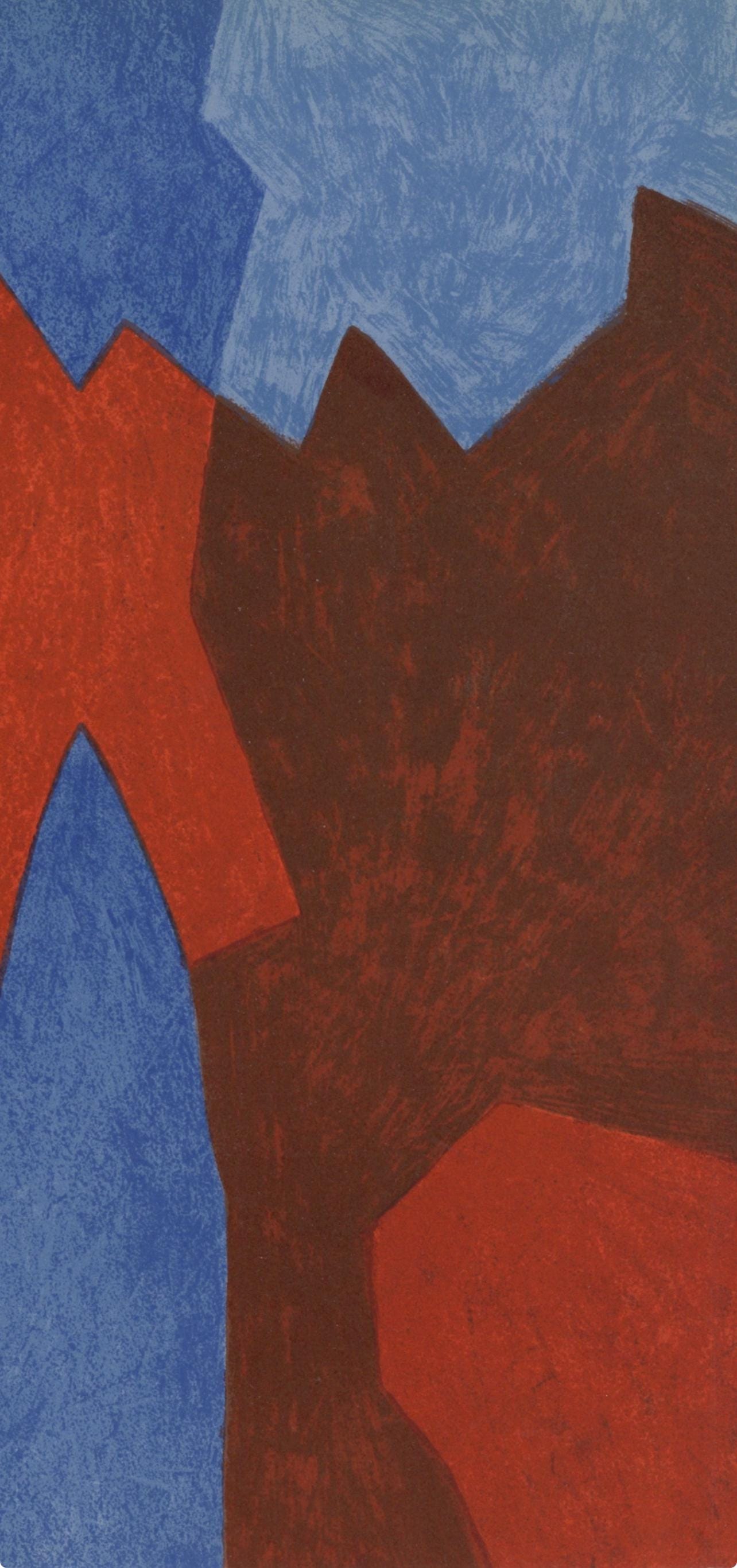 Serge Poliakoff, Composition rouge/bleu (Poliakoff/Schneider 68), XXe siècle, Limited Edition Lithograph