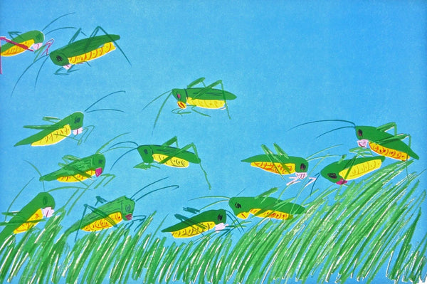 Walasse Ting 丁雄泉, Lucky Grasshoppers, Limited Edition Lithograph