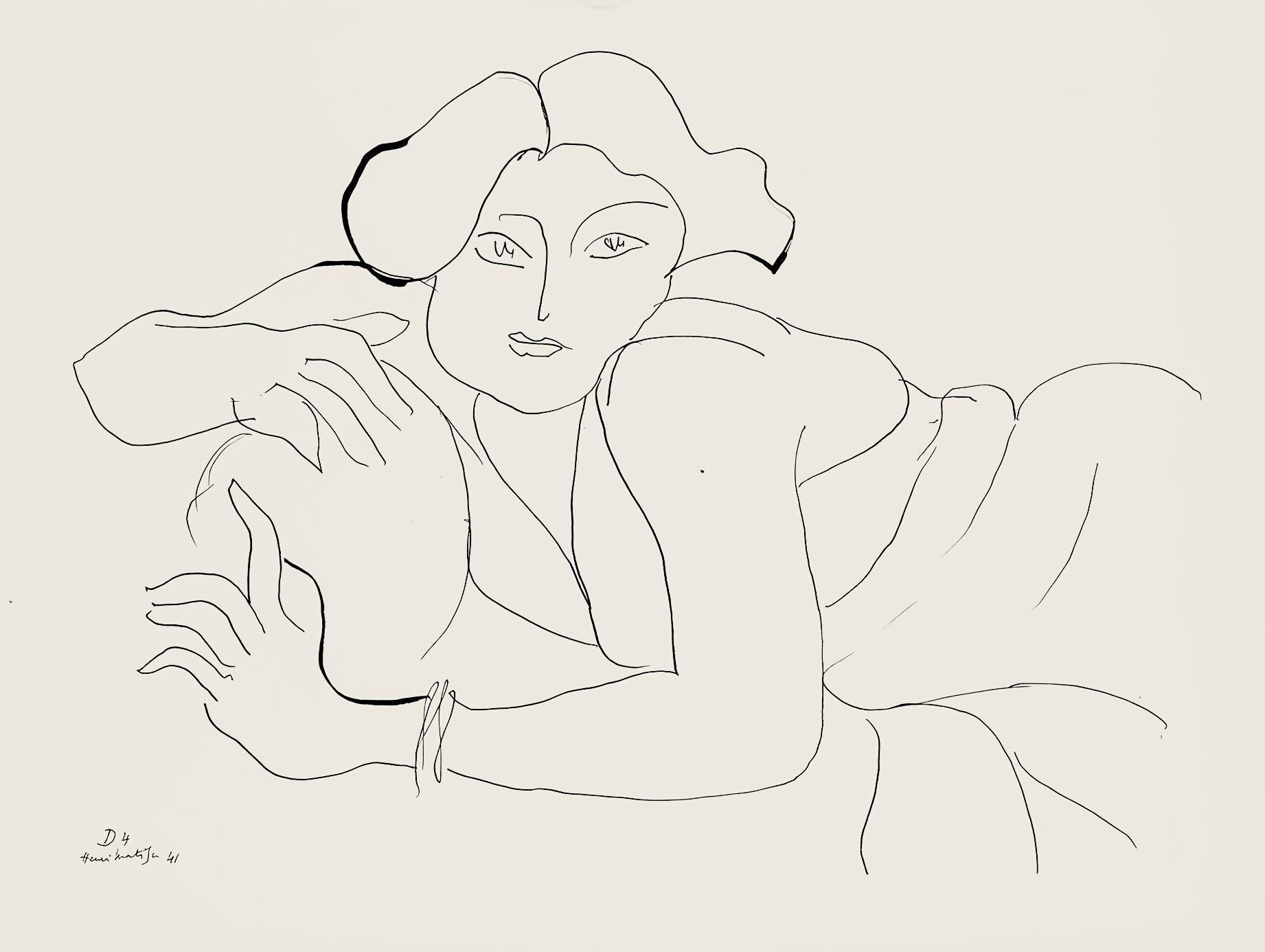 Henri Matisse, Série D, var. 4 (Duthuit 9), Henri Matisse, Dessins, Thèmes et variations, Limited Edition Lithograph