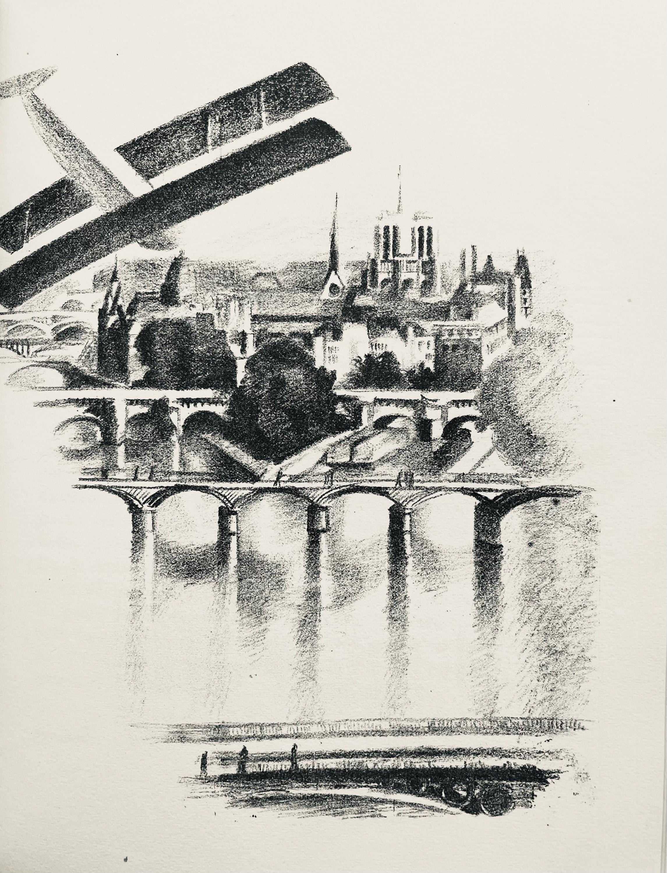 Robert Delaunay, Les ponts de Paris et Notre-Dame (Habasque 720-728), Allo! Paris!, Limited Edition Lithograph