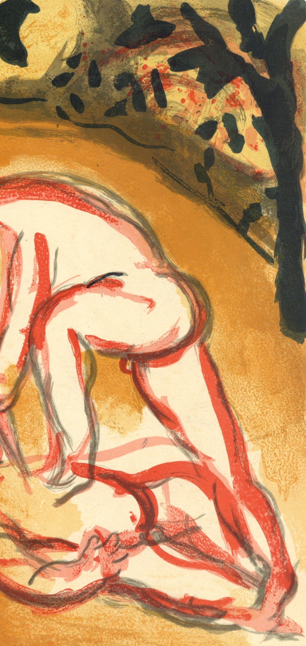 Marc Chagall, Cain and Abel (Mourlot 117-46; Cramer 25), Drawings from the Bible by Marc Chagall, Verve: Revue, Limited Edition Lithograph