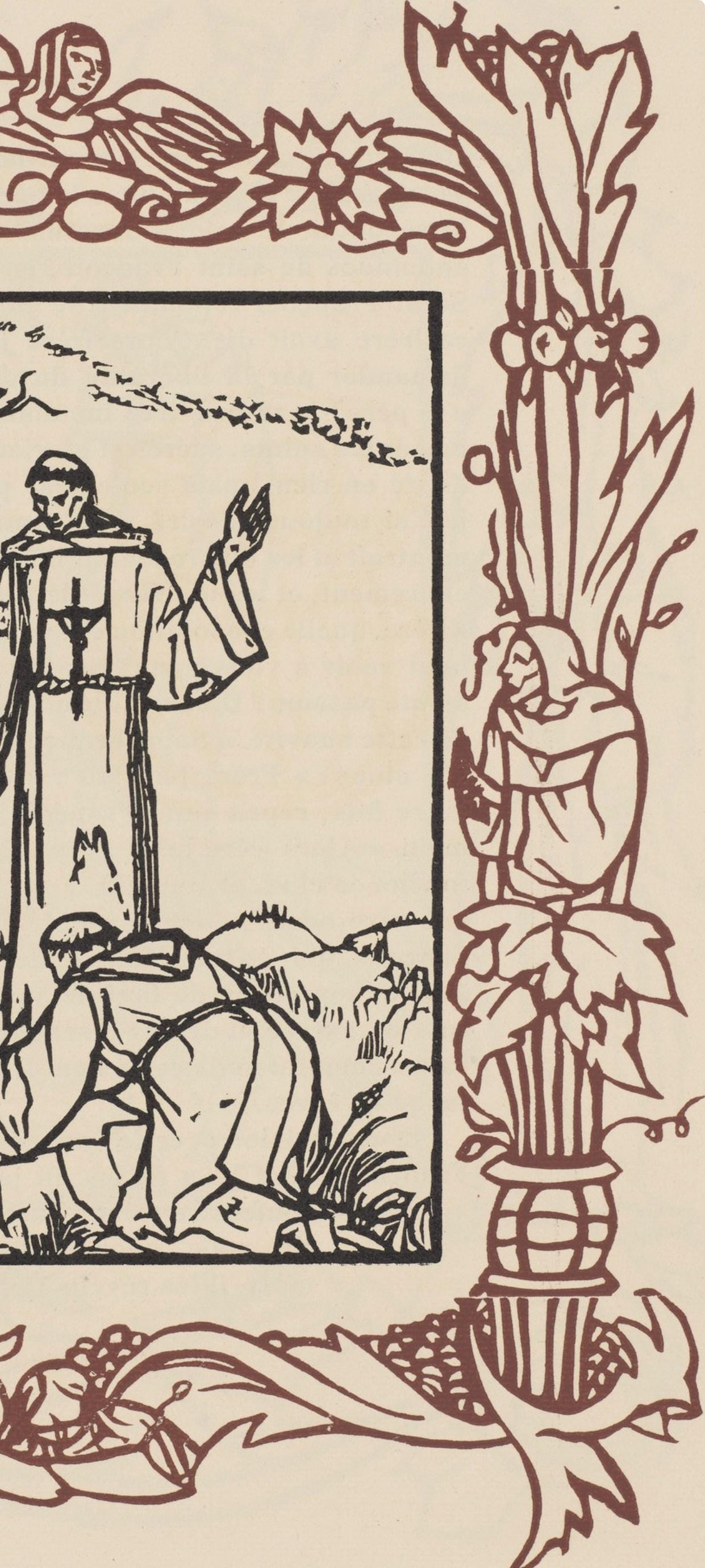 Émile Bernard, Composition (Morane, No. 100), Les Petites Fleurs de St. Françoise, Limited Edition Woodcut