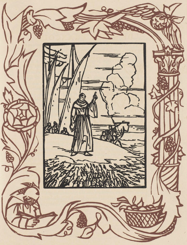Émile Bernard, Composition (Morane, No. 100), Les Petites Fleurs de St. Françoise, Limited Edition Woodcut