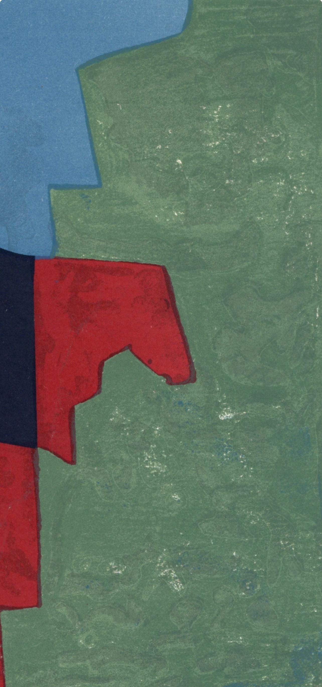 Serge Poliakoff, Composition rouge, verte (Poliakoff/Schneider 32), XXe siècle, Limited Edition Lithograph