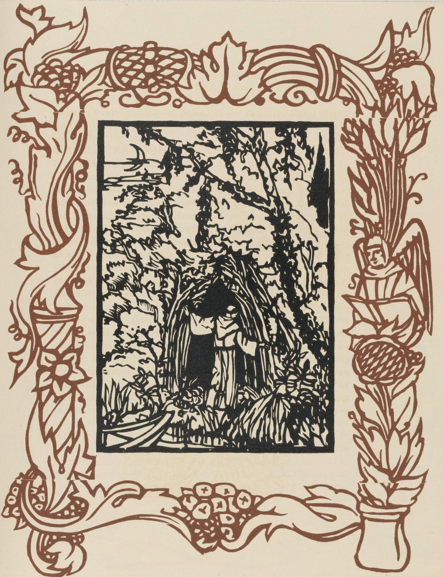 Émile Bernard, Composition (Morane, No. 100), Les Petites Fleurs de St. Françoise, Limited Edition Woodcut