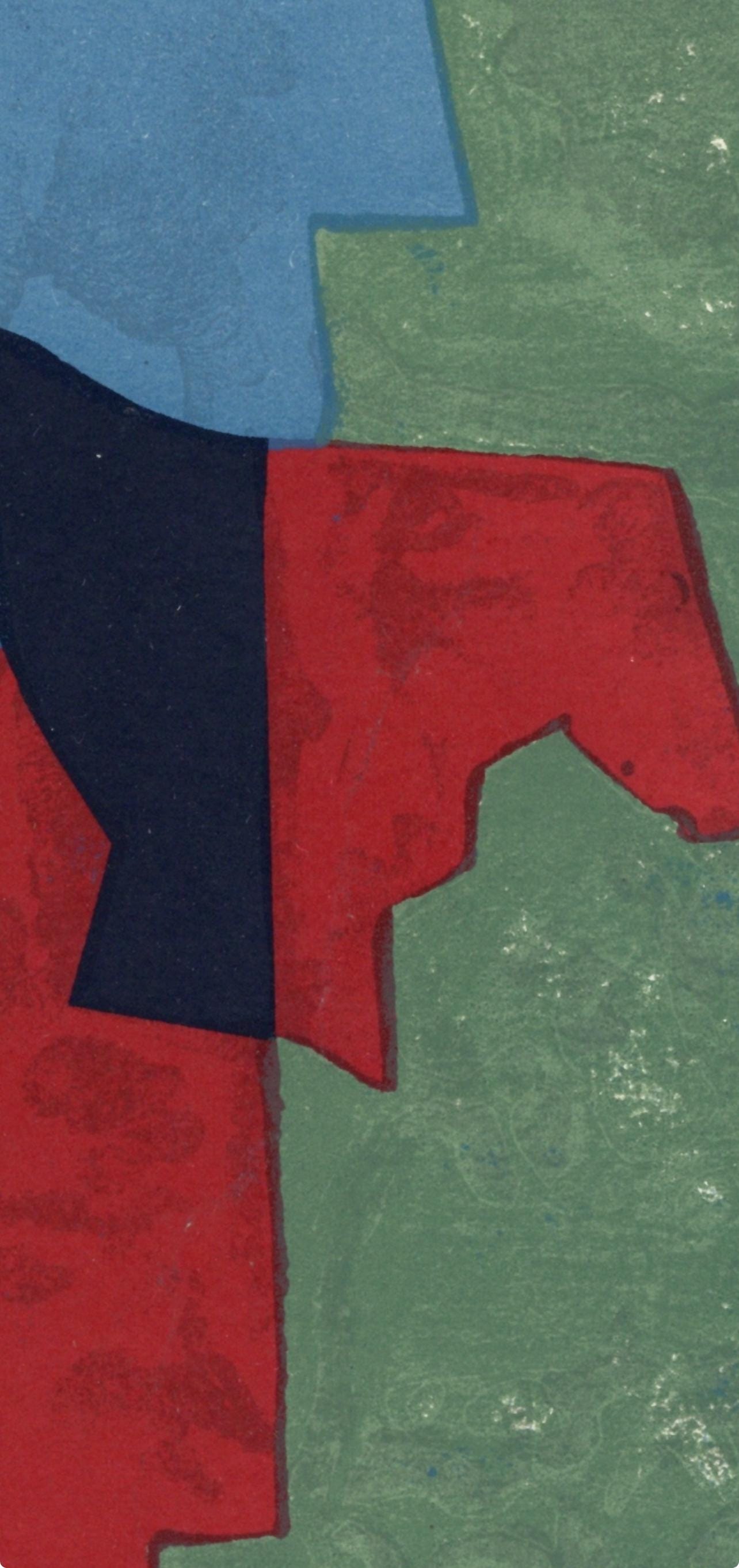 Serge Poliakoff, Composition rouge, verte (Poliakoff/Schneider 32), XXe siècle, Limited Edition Lithograph