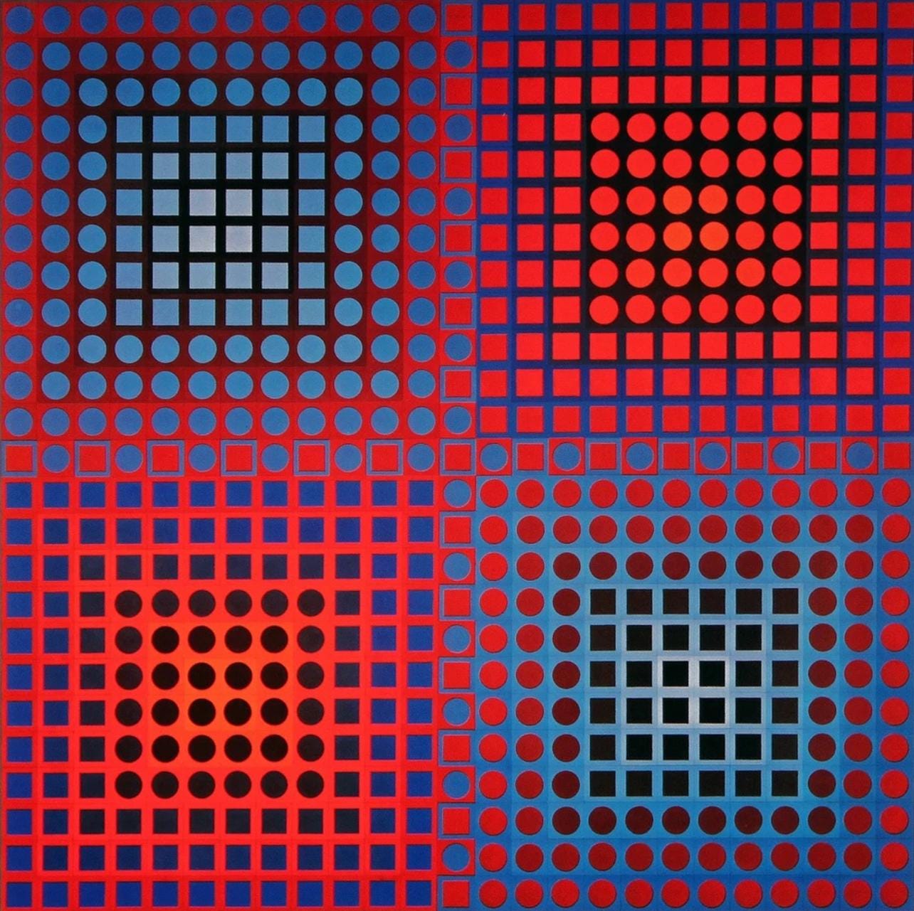 Victor Vasarely, Composition, Folklore Planétaire, Limited Edition Héliogravure