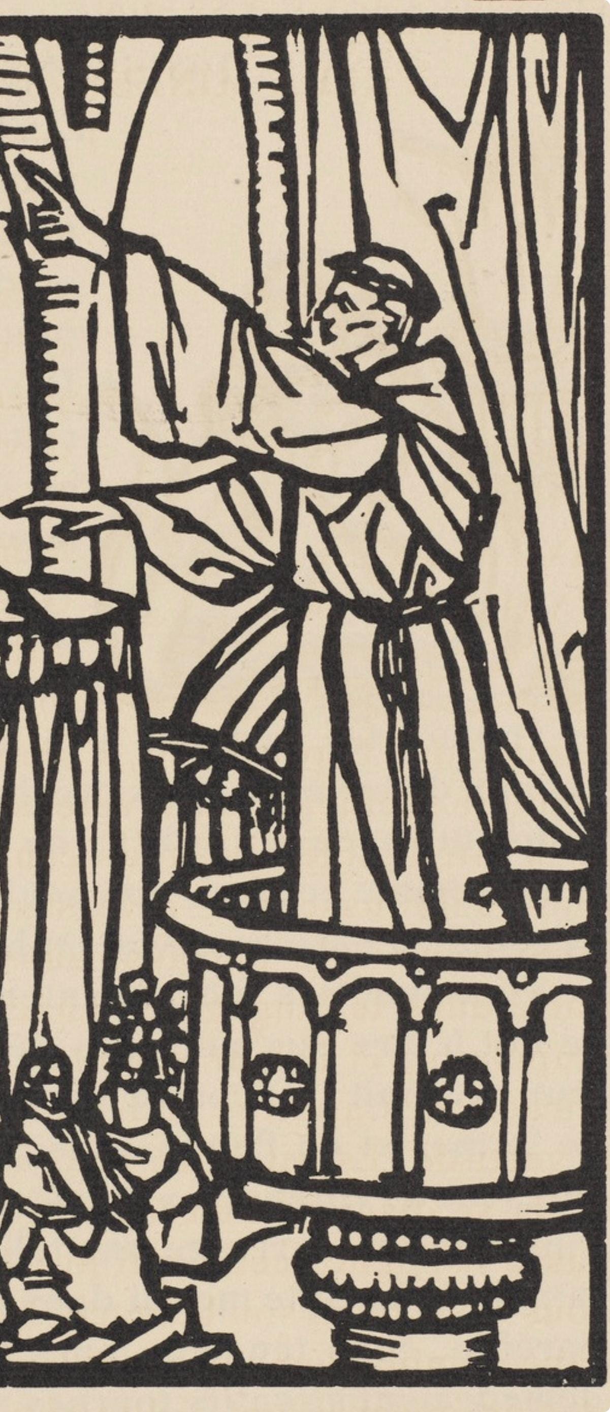 Émile Bernard, Composition (Morane, No. 100), Les Petites Fleurs de St. Françoise, Limited Edition Woodcut