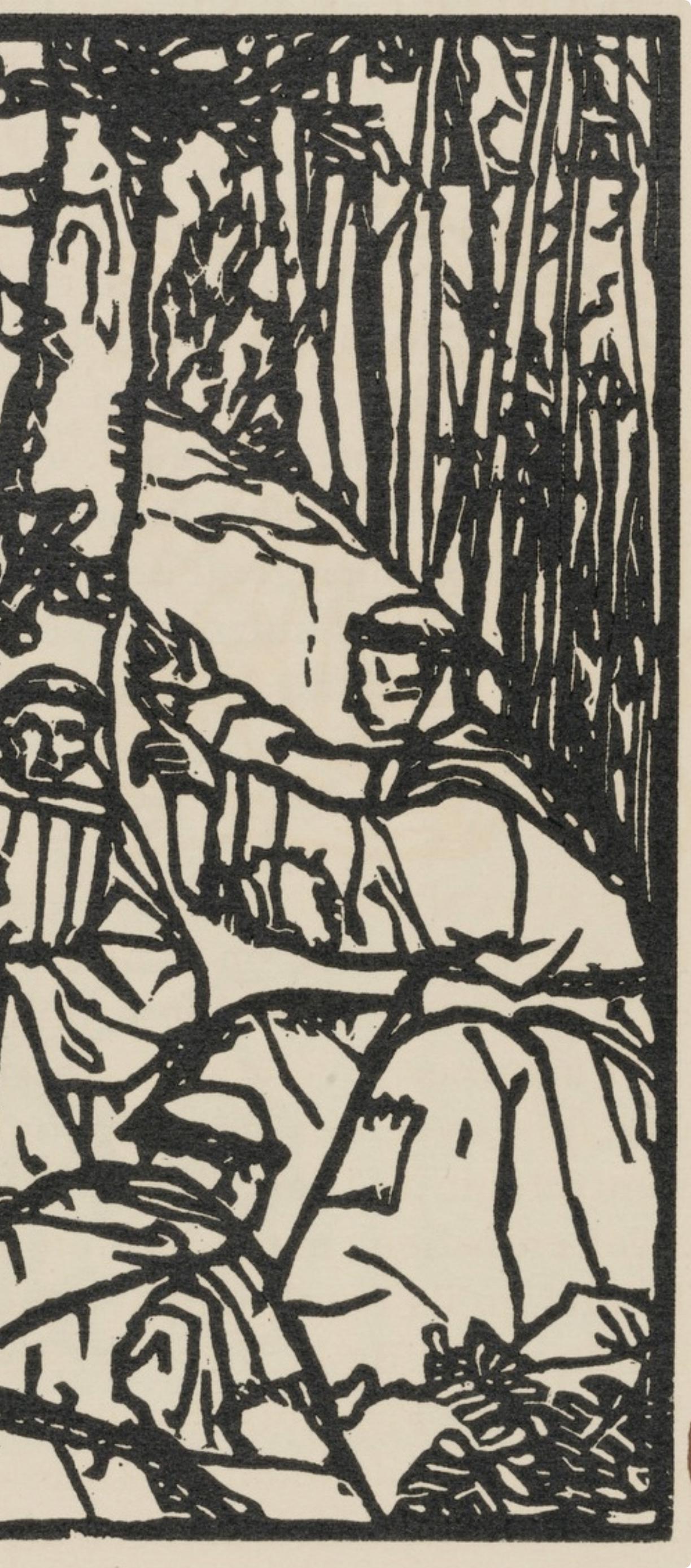 Émile Bernard, Composition (Morane, No. 100), Les Petites Fleurs de St. Françoise, Limited Edition Woodcut
