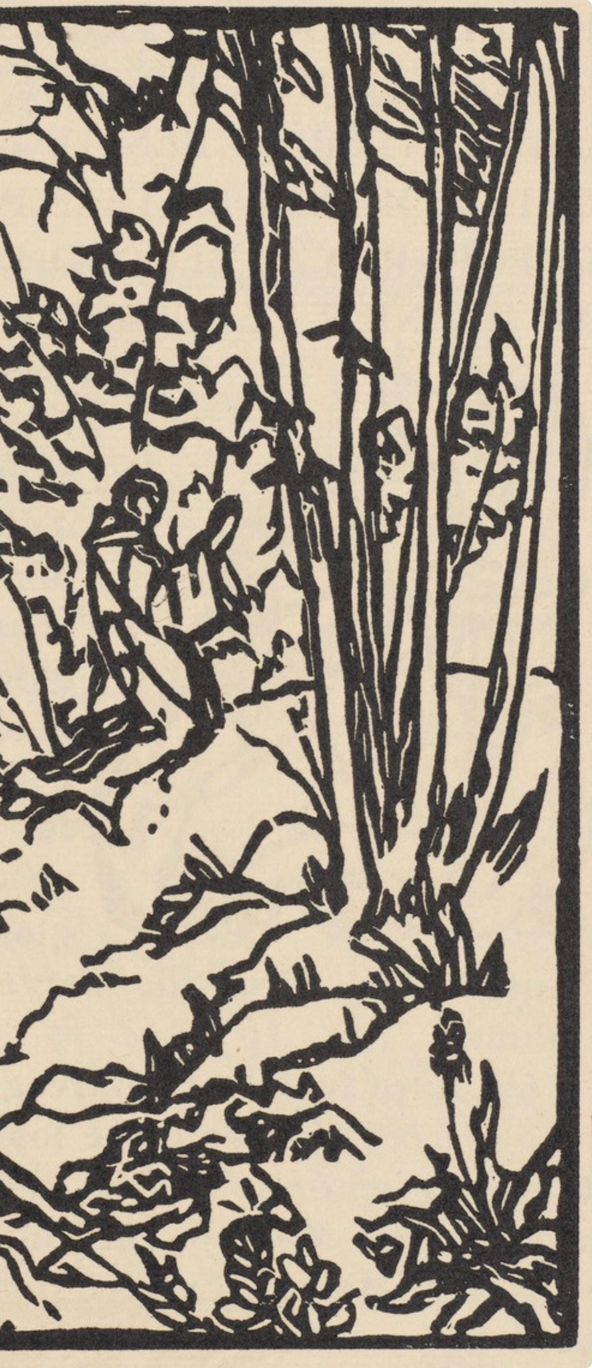 Émile Bernard, Composition (Morane, No. 100), Les Petites Fleurs de St. Françoise, Limited Edition Woodcut