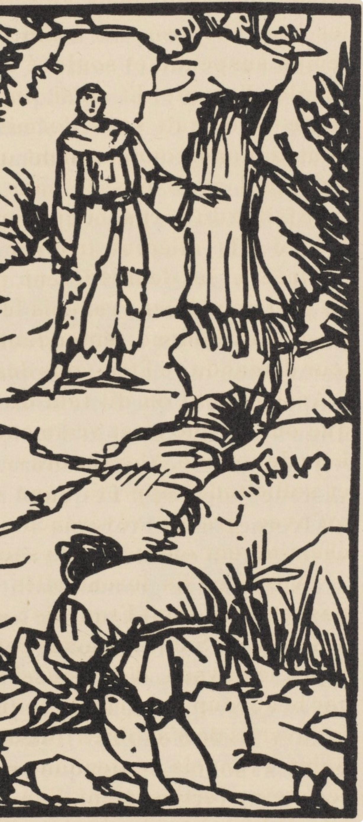 Émile Bernard, Composition (Morane, No. 100), Les Petites Fleurs de St. Françoise, Limited Edition Woodcut
