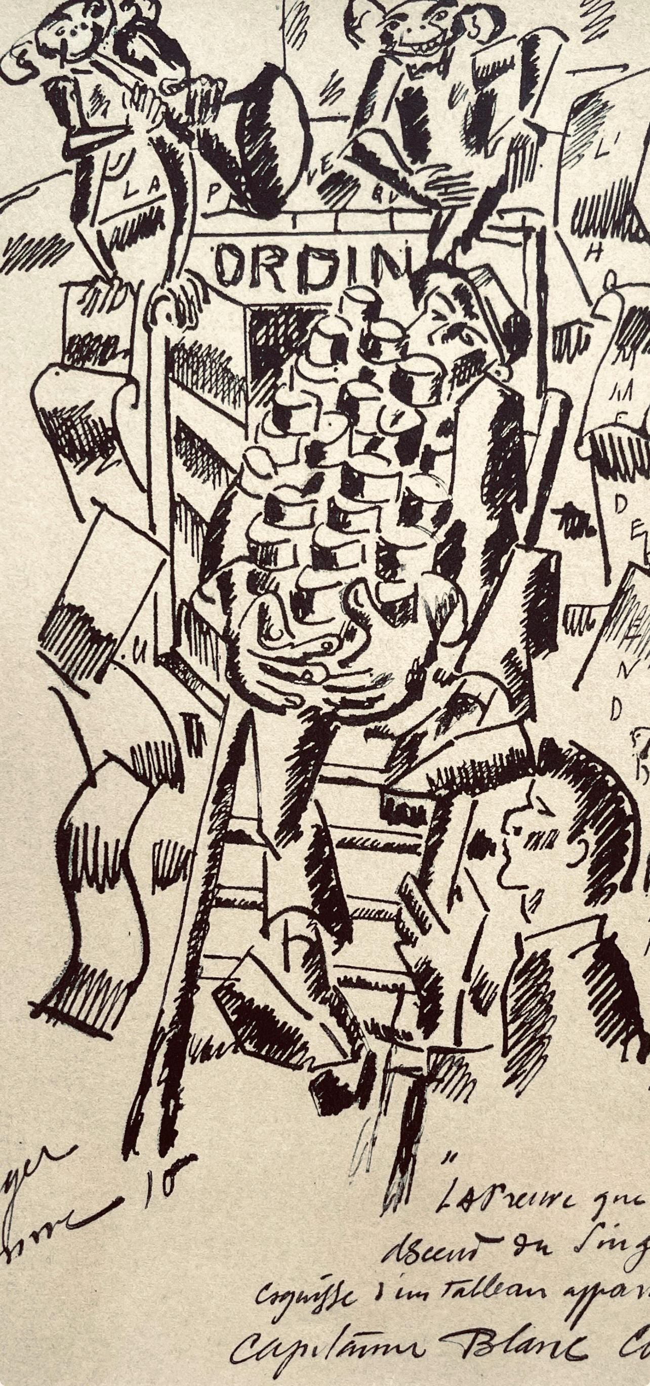 Fernand Léger, La Preuve Que l'Homme Descend Du Singe, Fernand Léger, Dessins de Guerre, Limited Edition Lithograph