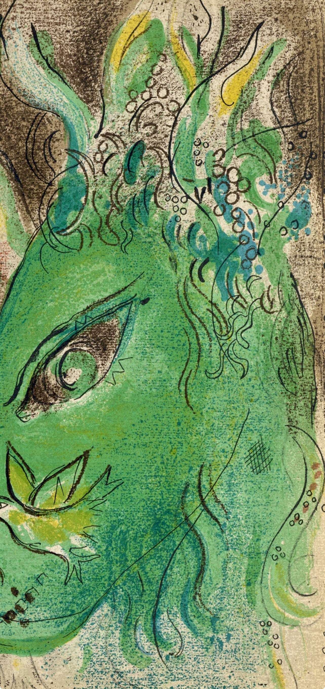 Marc Chagall, Paradise II (Mourlot 117-46; Cramer 25), Drawings from the Bible by Marc Chagall, Verve: Revue, Limited Edition Lithograph