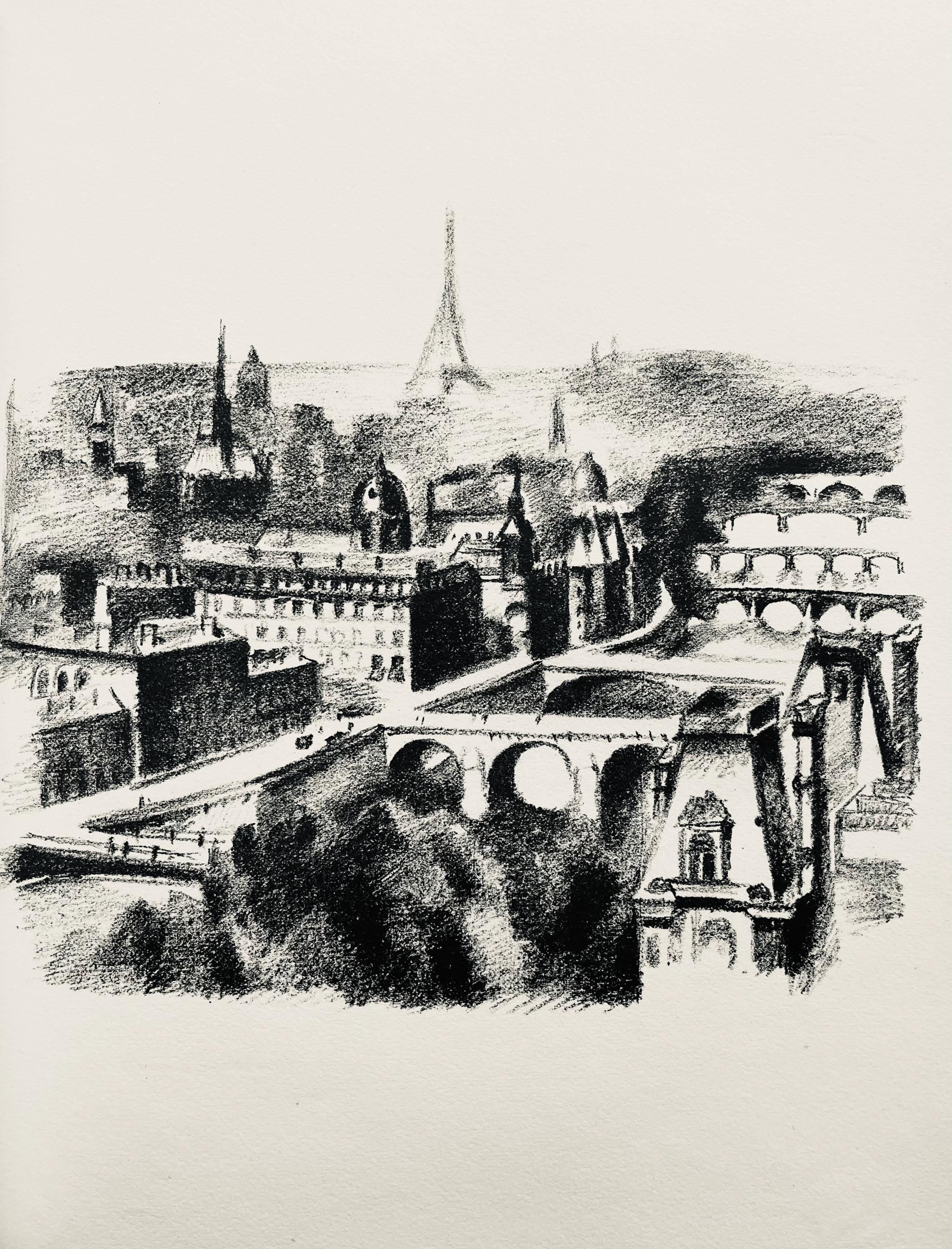 Robert Delaunay, La Seine et La Tour (Habasque 720-728), Allo! Paris!, Limited Edition Lithograph