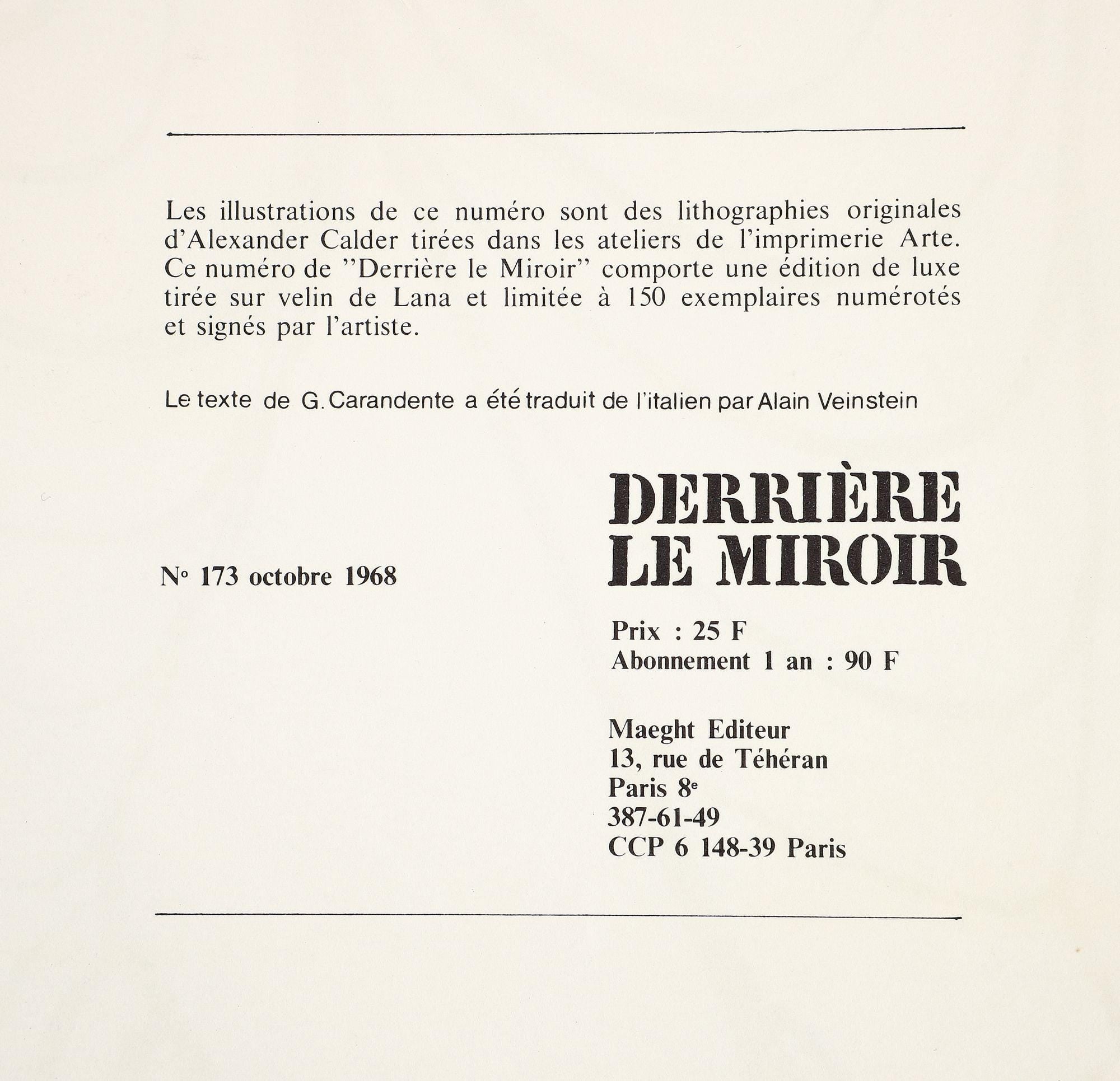 Alexander Calder, Composition, Derrière le miroir, Limited Edition Lithograph