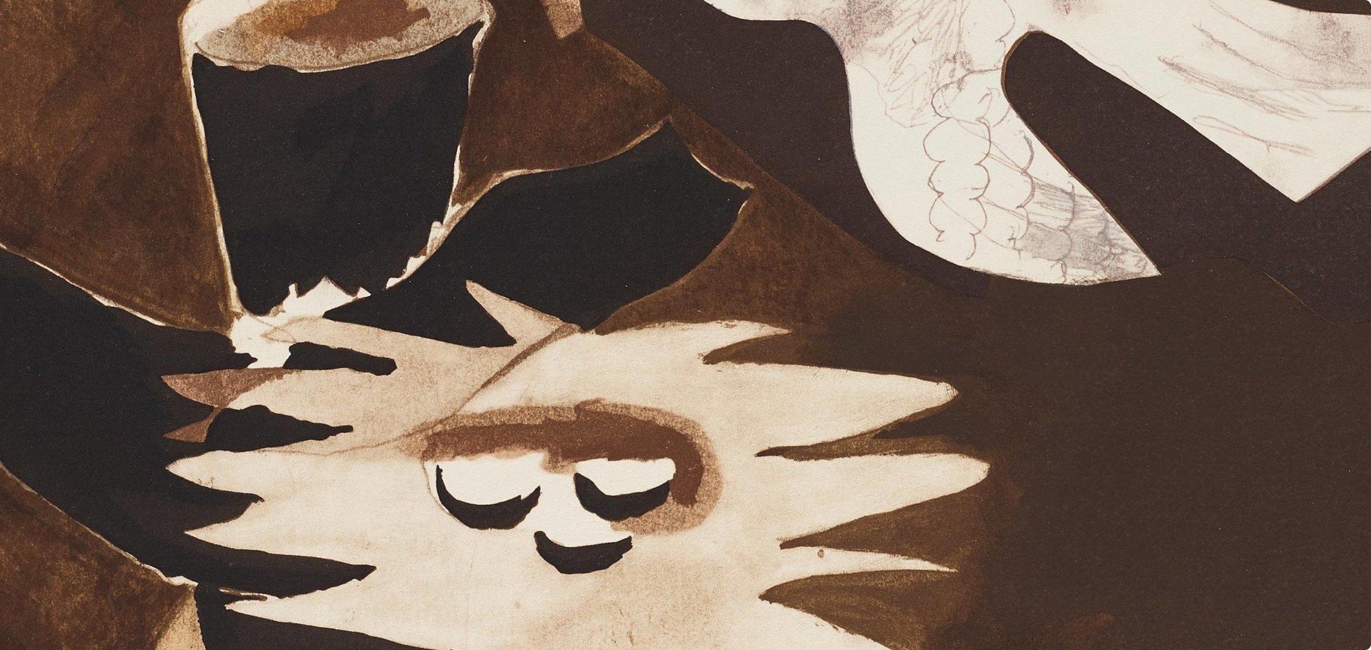Georges Braque, Composition, Braque Espaces, 13 Dessins, Lavis, Aquarelles, Limited Edition Lithograph