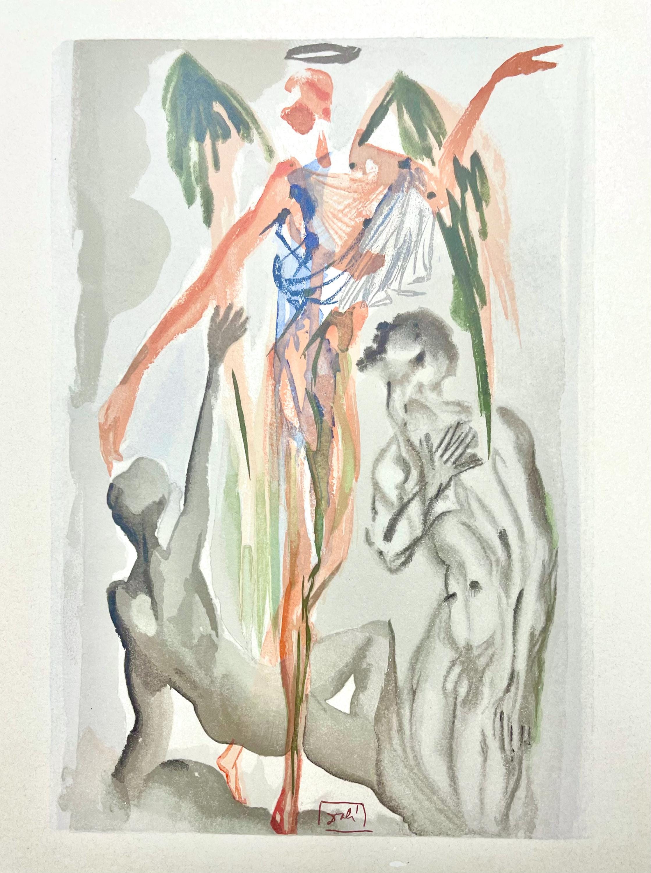 Salvador Dali, Fegefeuer XXXII (Field 189-200; Michler/Löpsinger 1039-1138), Die Göttliche Komödie, Signed, Limited Edition Woodcut