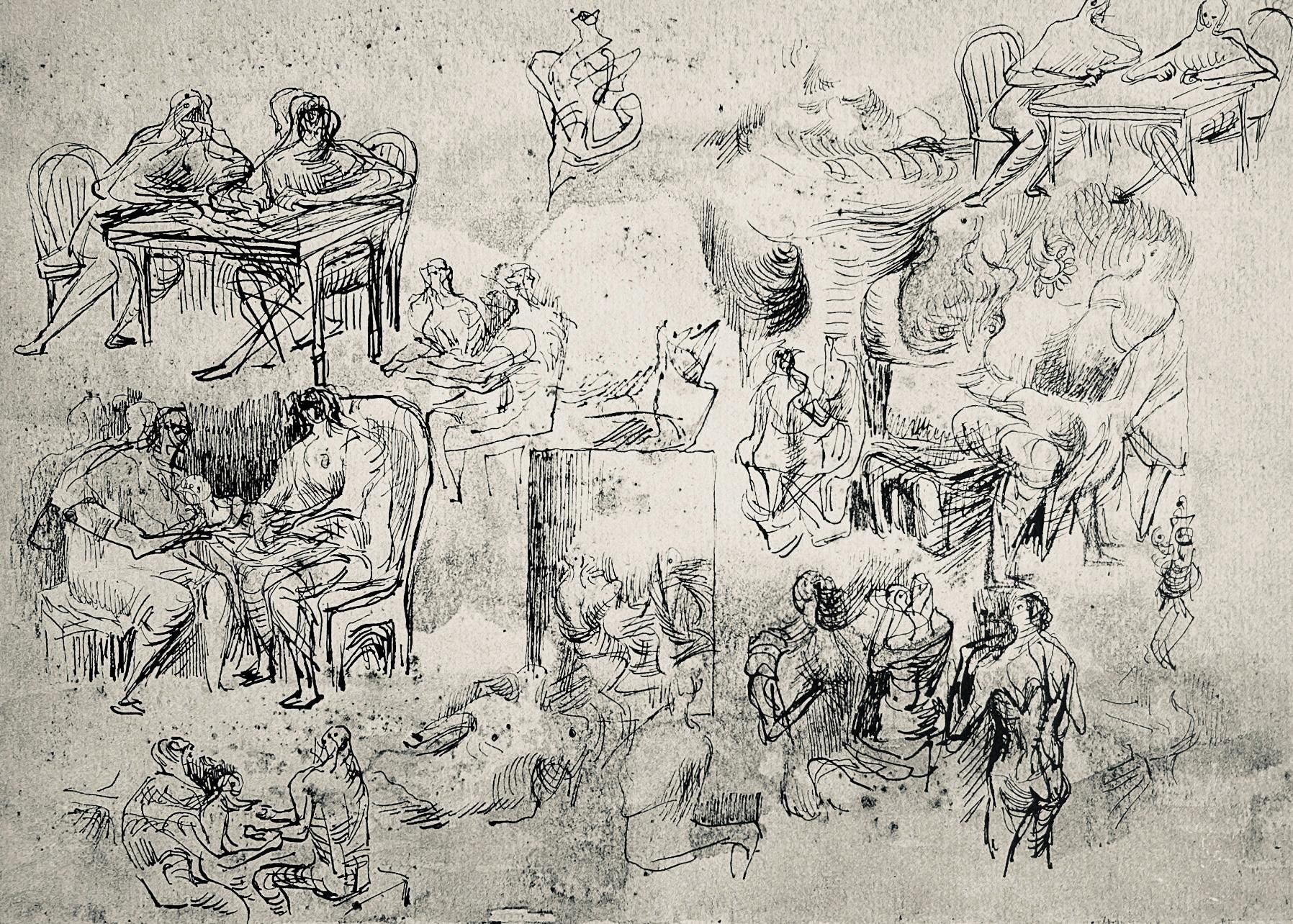Henry Moore, Page from Sketchbook, The Drawings of Henry Moore, Limited Edition Lithograph