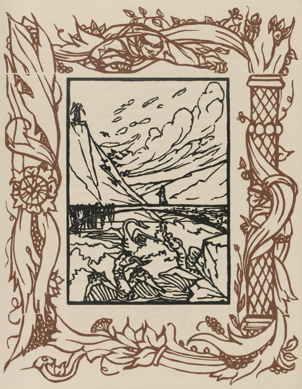 Émile Bernard, Composition (Morane, No. 100), Les Petites Fleurs de St. Françoise, Limited Edition Woodcut