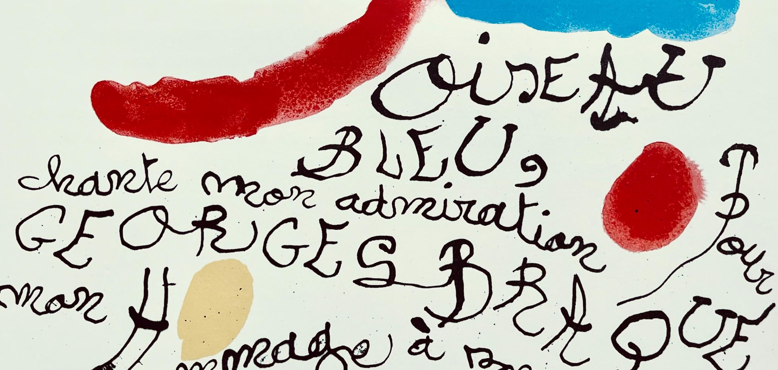 Joan Miró, Poême pour Georges Braque (Cramer 87), l’Hommage à Georges Braque, Derrière le miroir, Limited Edition Lithograph