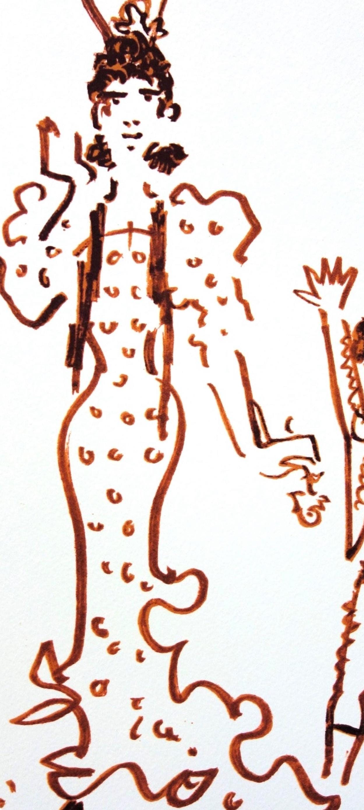 Jean Cocteau, Composition, Taureaux, Limited Edition Lithograph