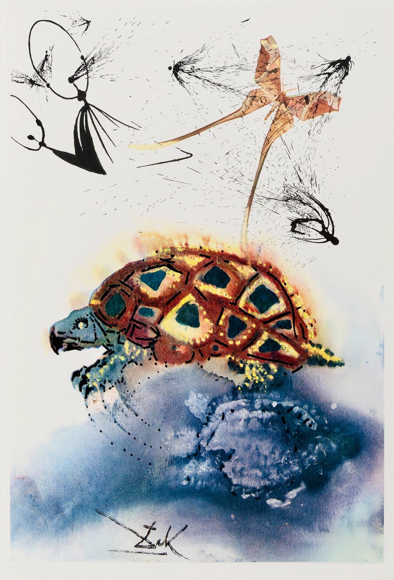 Salvador Dalí, Composition (Field 69-5, A-M), Alice's Adventures in Wonderland, Limited Edition Héliogravure