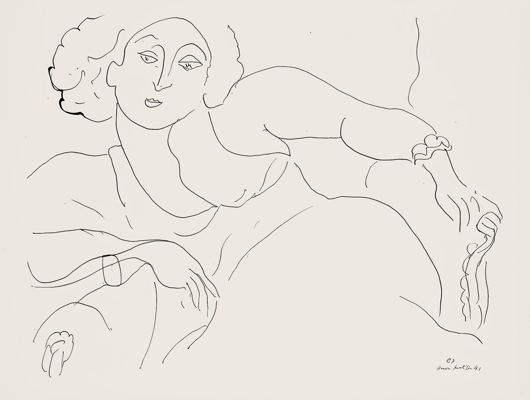 Henri Matisse, Série C, var. 7 (Duthuit 9), Henri Matisse, Dessins, Thèmes et variations, Limited Edition Lithograph