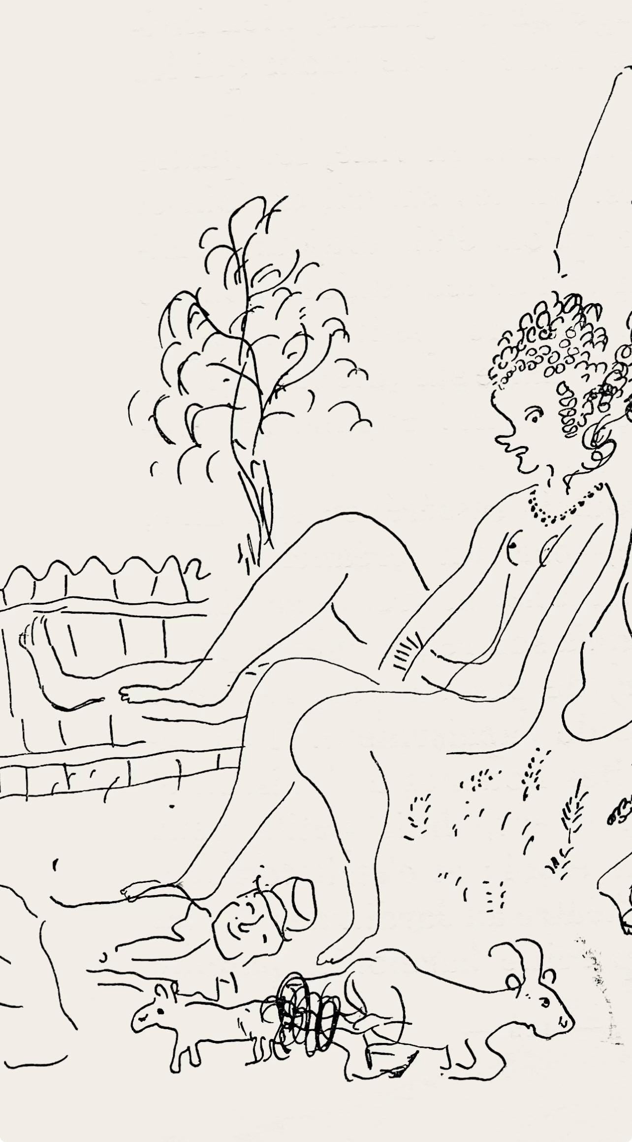 Marc Chagall, Composition, Suite Provinciale avec 92 dessins inédits de Marc Chagall, Limited Edition Lithograph