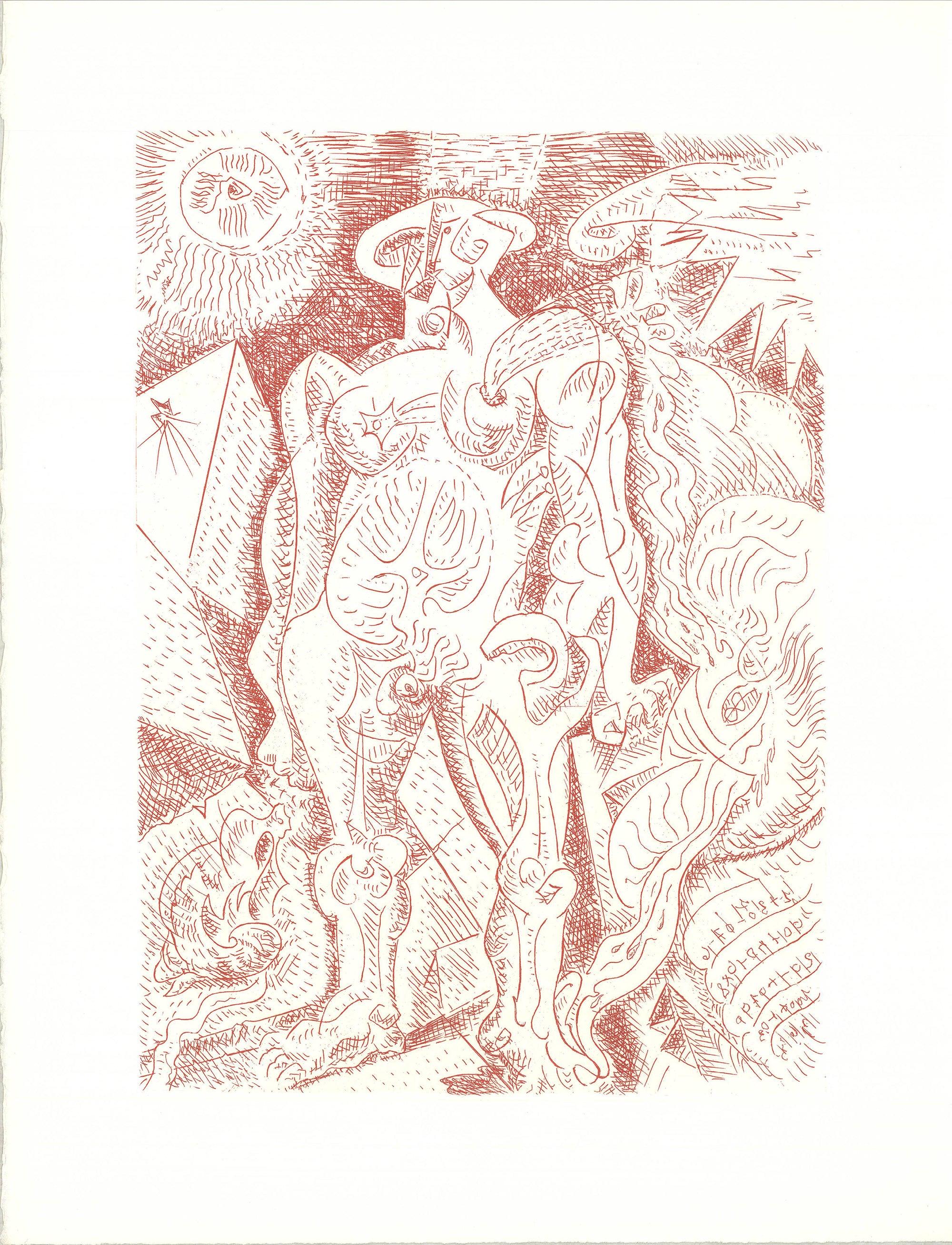 André Masson, Composition (Cramer 99), Le Septieme Chant, Limited Edition Engraving