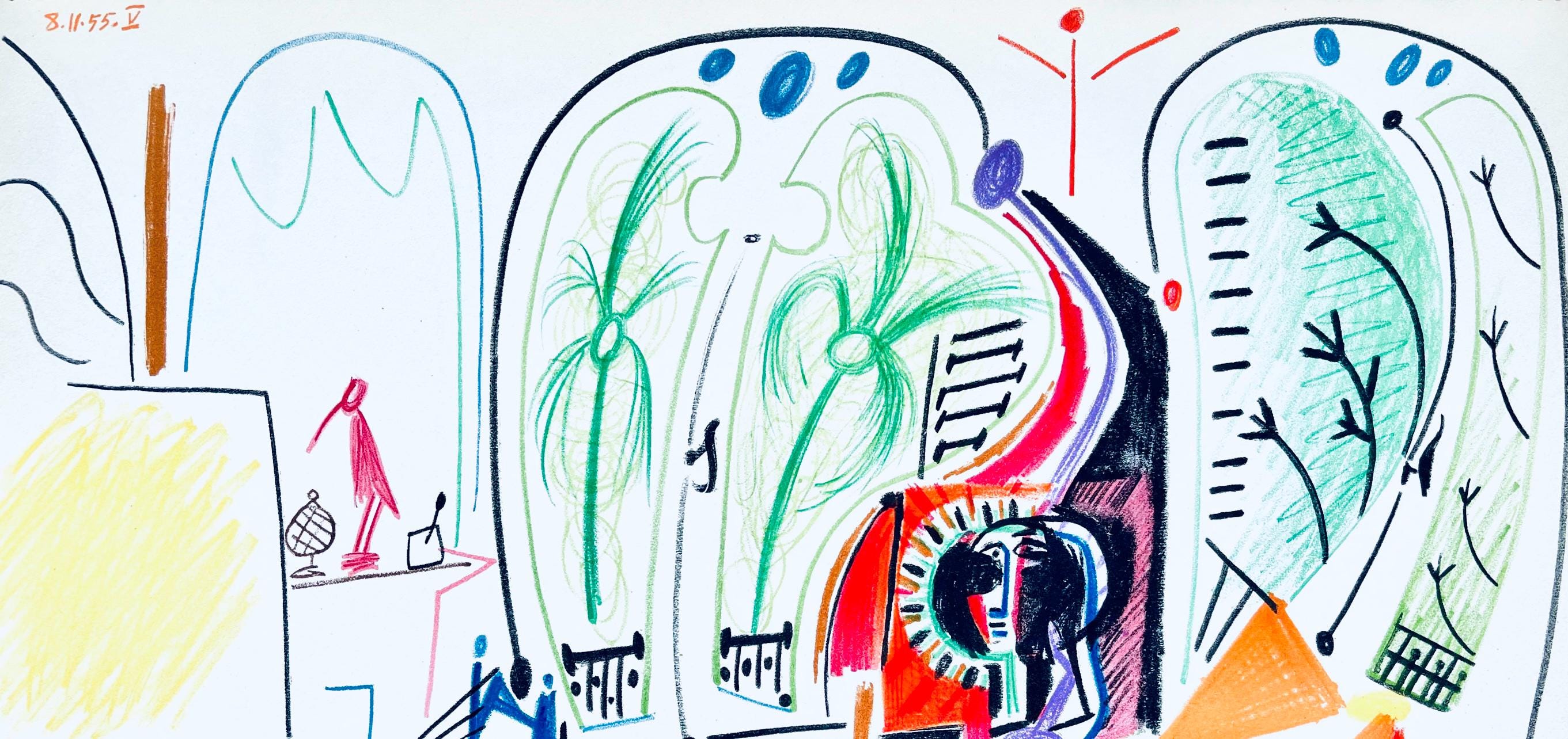 Pablo Picasso, Composition (Cramer 101), Carnet de la Californie, Limited Edition Lithograph
