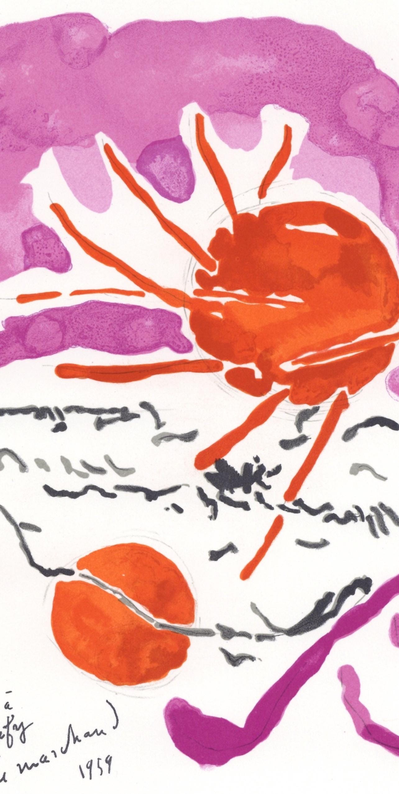 André Marchand, Composition, Lettre à mon peintre Raoul Dufy, Limited Edition Lithograph