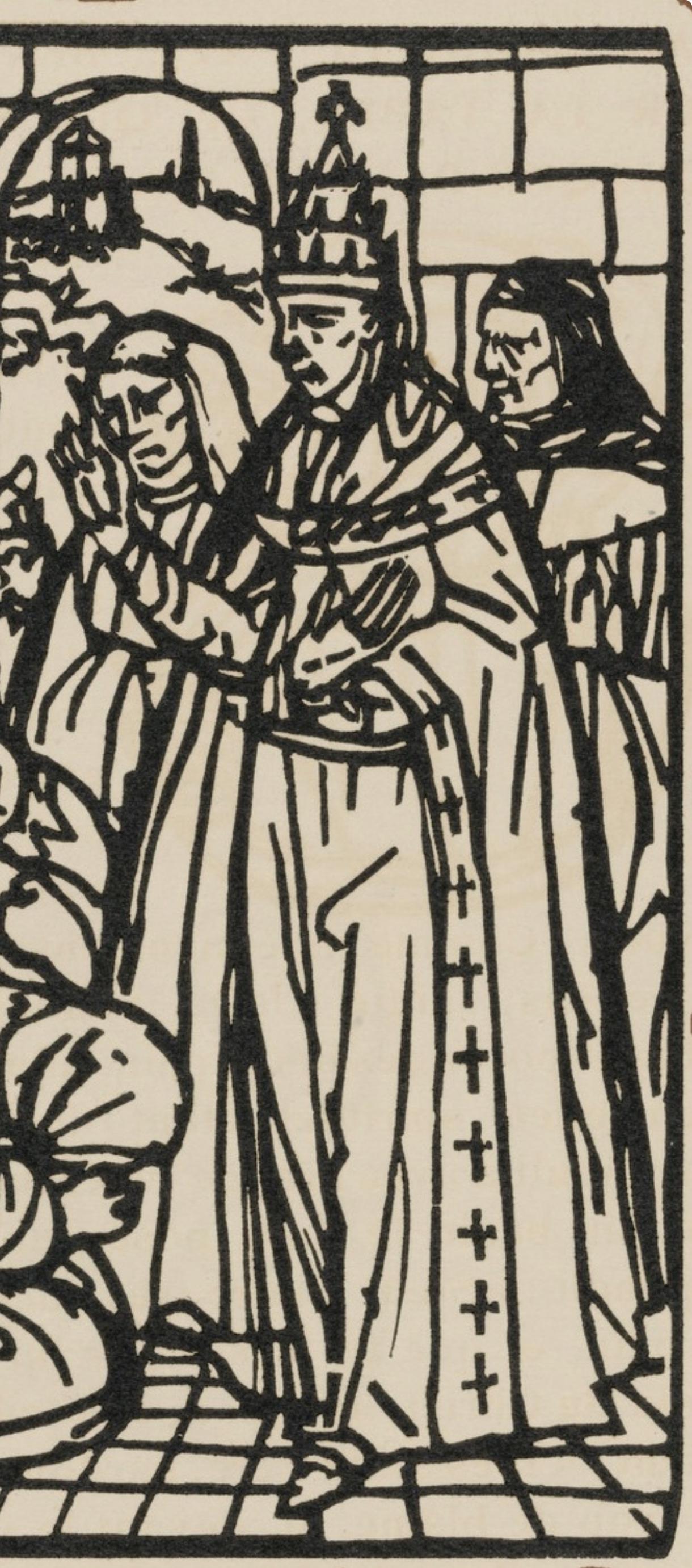 Émile Bernard, Composition (Morane, No. 100), Les Petites Fleurs de St. Françoise, Limited Edition Woodcut