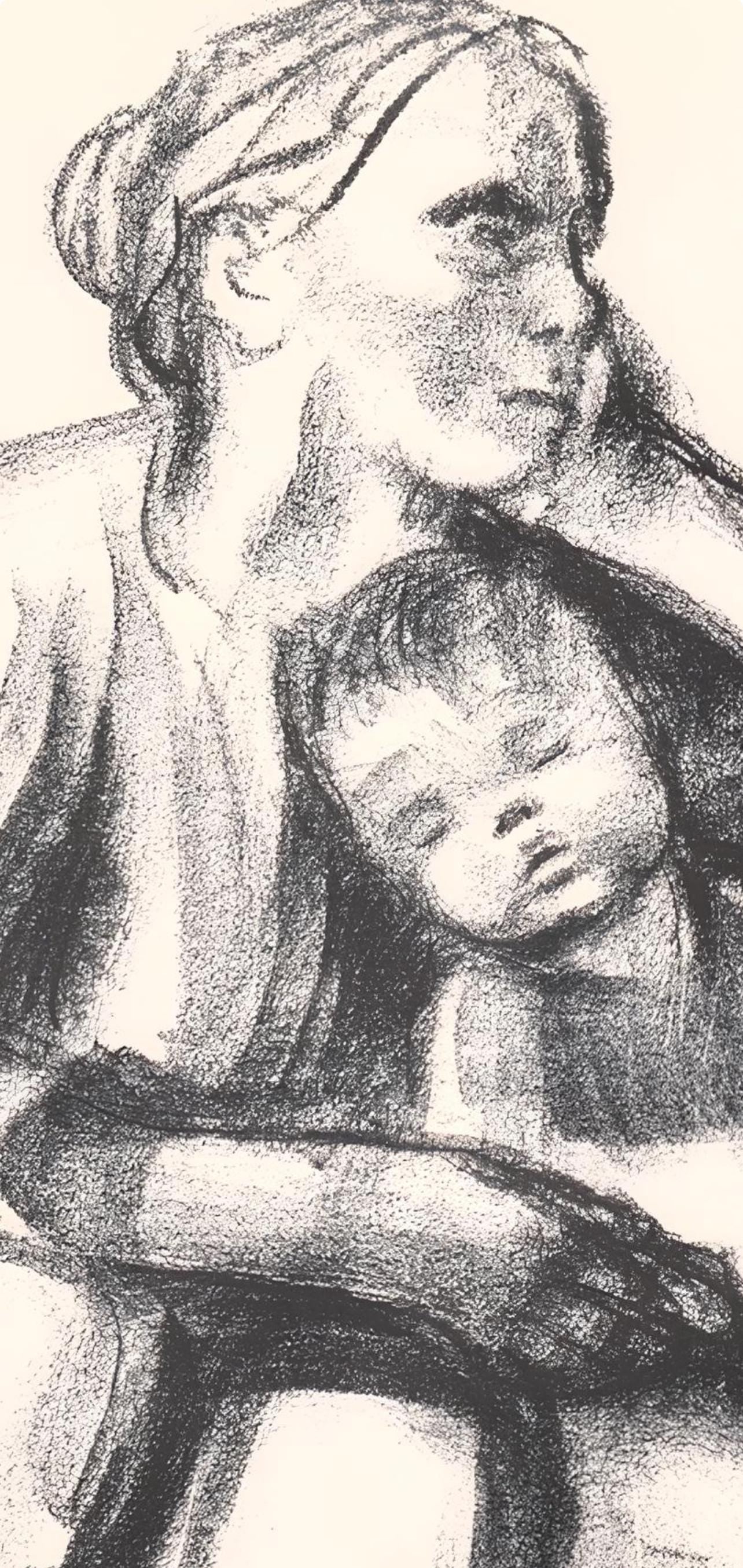 Käthe Kollwitz, Worker Woman with Sleeping Child (Arbeiterfrau mit schlafendem Jungen), Limited Edition Lithograph