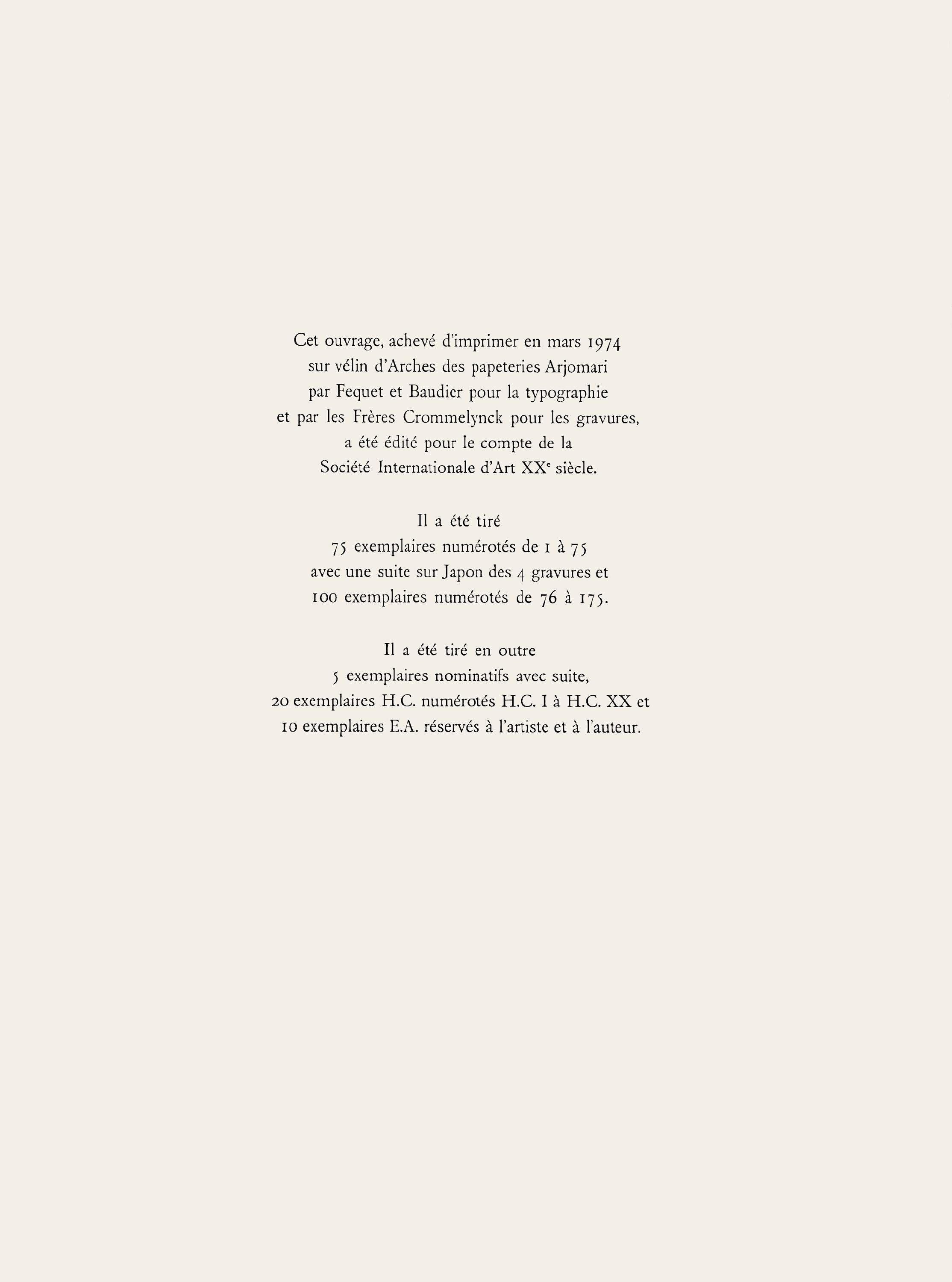 André Masson, Composition (Cramer 99), Le Septieme Chant, Limited Edition Engraving