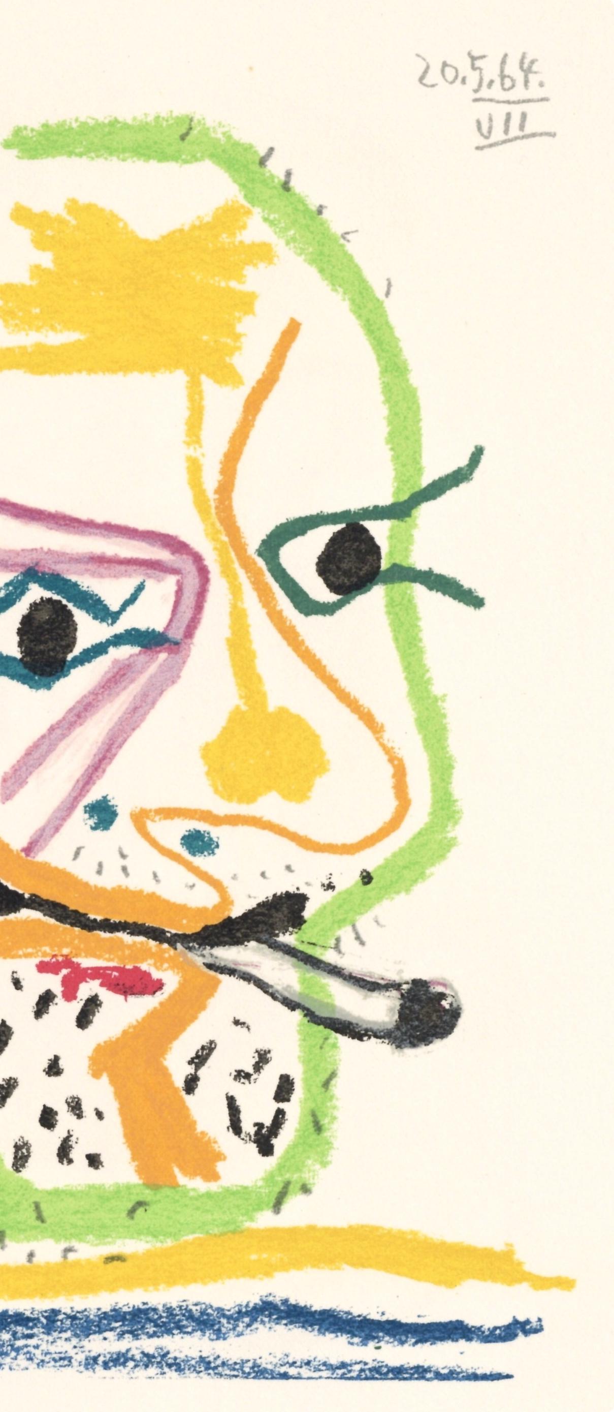 Pablo Picasso, Composition, Le Goût du Bonheur (Cramer 148; Bloch 2013), Limited Edition Mixed Media Lithograph