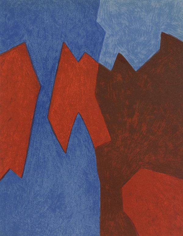 Serge Poliakoff, Composition rouge/bleu (Poliakoff/Schneider 68), XXe siècle, Limited Edition Lithograph