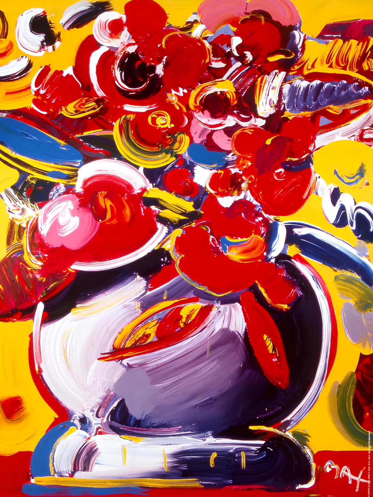 Peter Max, Flowers II - Neo-Fauve, 2000, Hand Signed, Official Edition Offset Lithograph