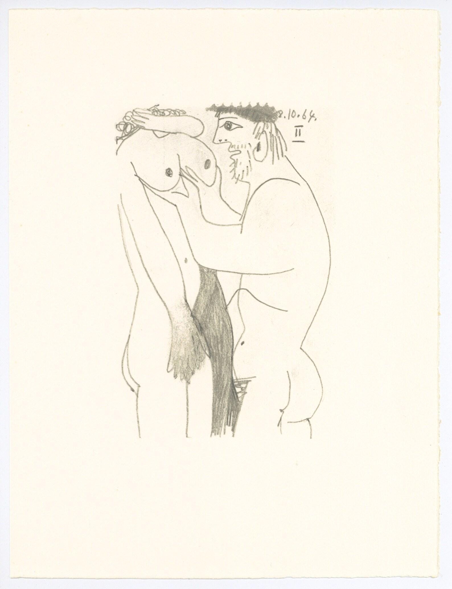 Pablo Picasso, Composition, Le Goût du Bonheur (Cramer 148; Bloch 2013), Limited Edition Mixed Media Lithograph
