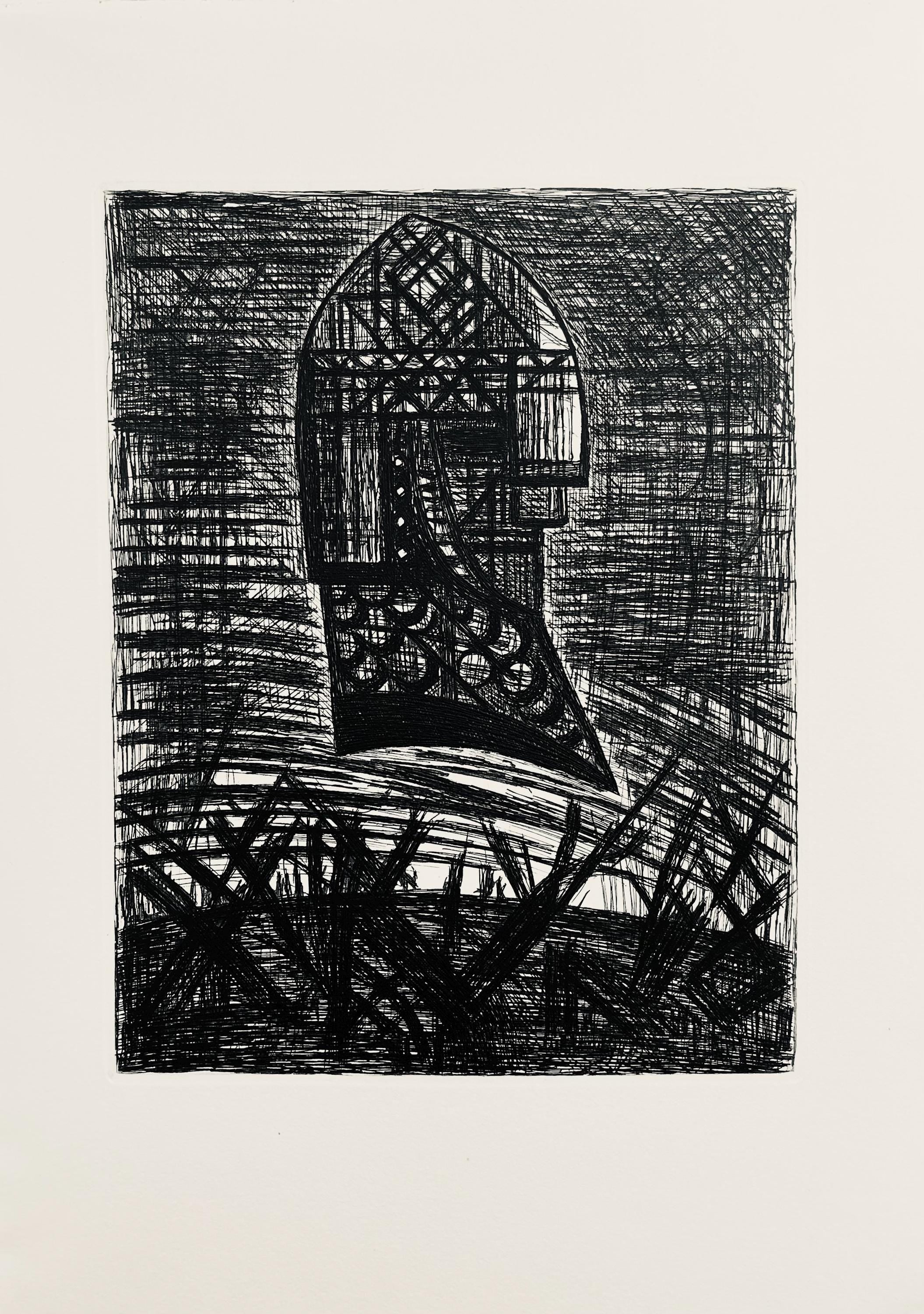 Marcel Gromaire, Présage, Tête Armée, Scène XVI, Shakespeare, Macbeth, Eaux-fortes de Gromaire, Limited Edition Etching