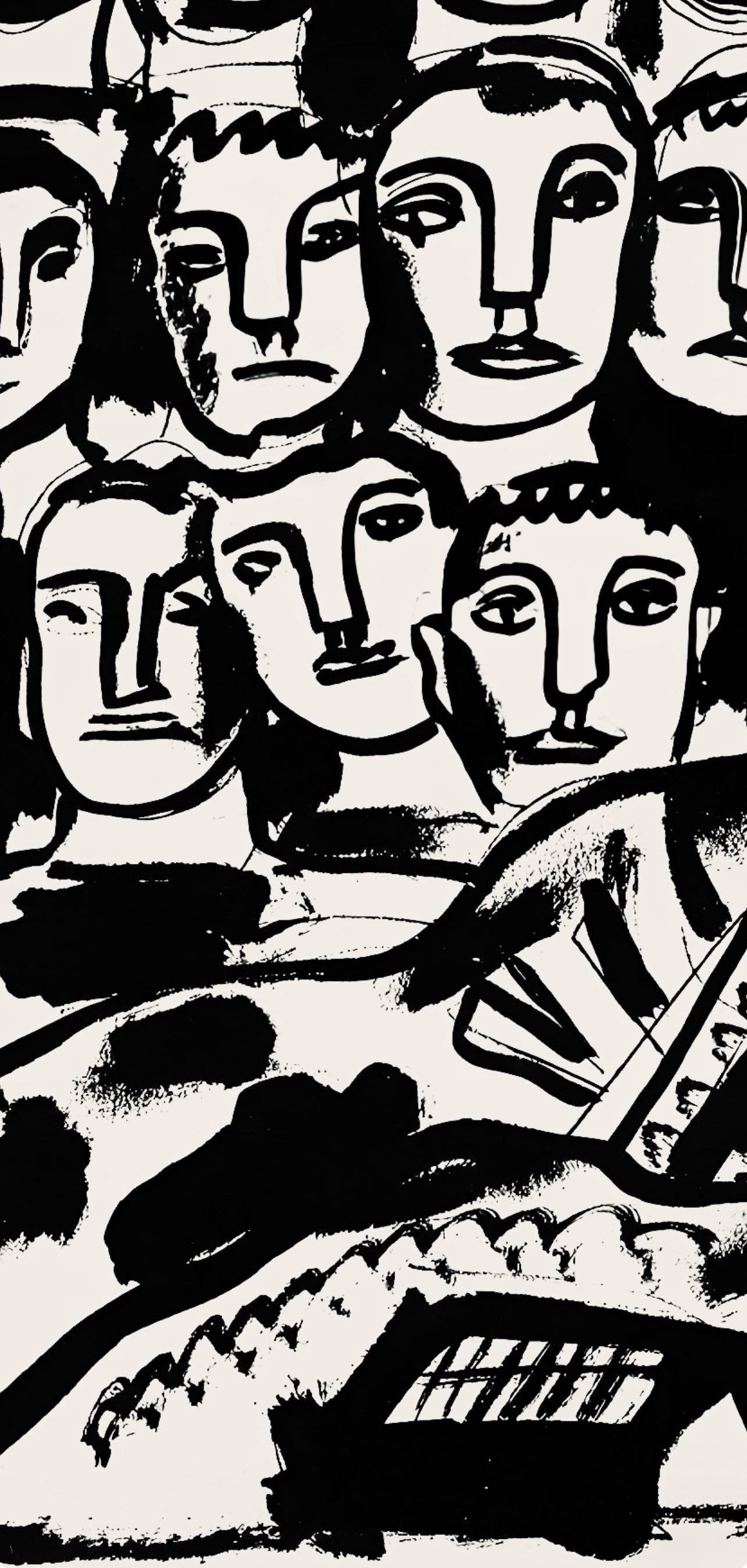 Fernand Léger, Composition, Levers de rideau sur la question du bonheur, Limited Edition Lithograph