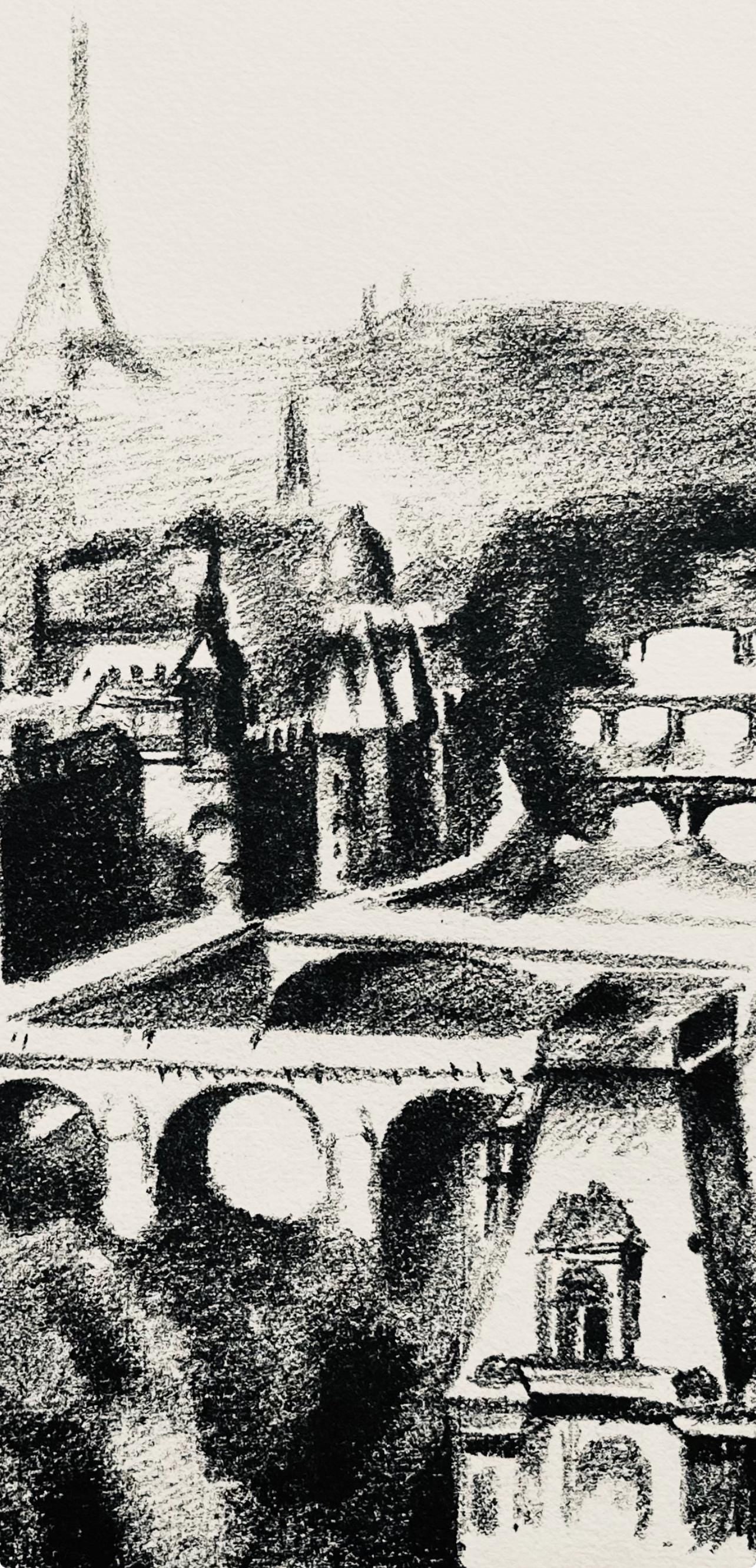 Robert Delaunay, La Seine et La Tour (Habasque 720-728), Allo! Paris!, Limited Edition Lithograph
