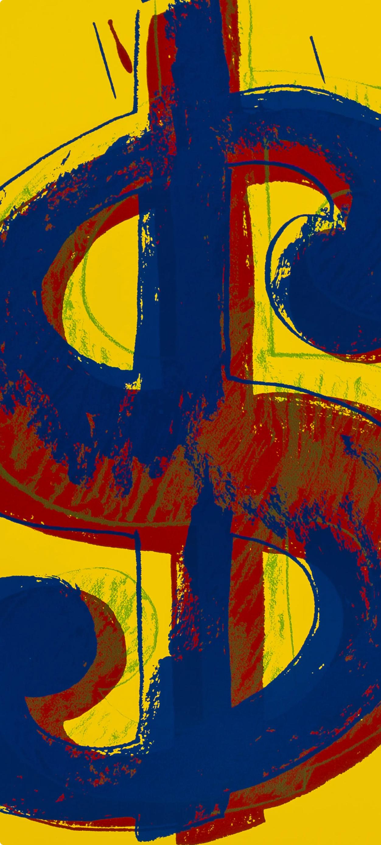 Andy Warhol, Dollar Sign, Yellow, Official Limited Edition, Sunday B. Morning, Silkscreen