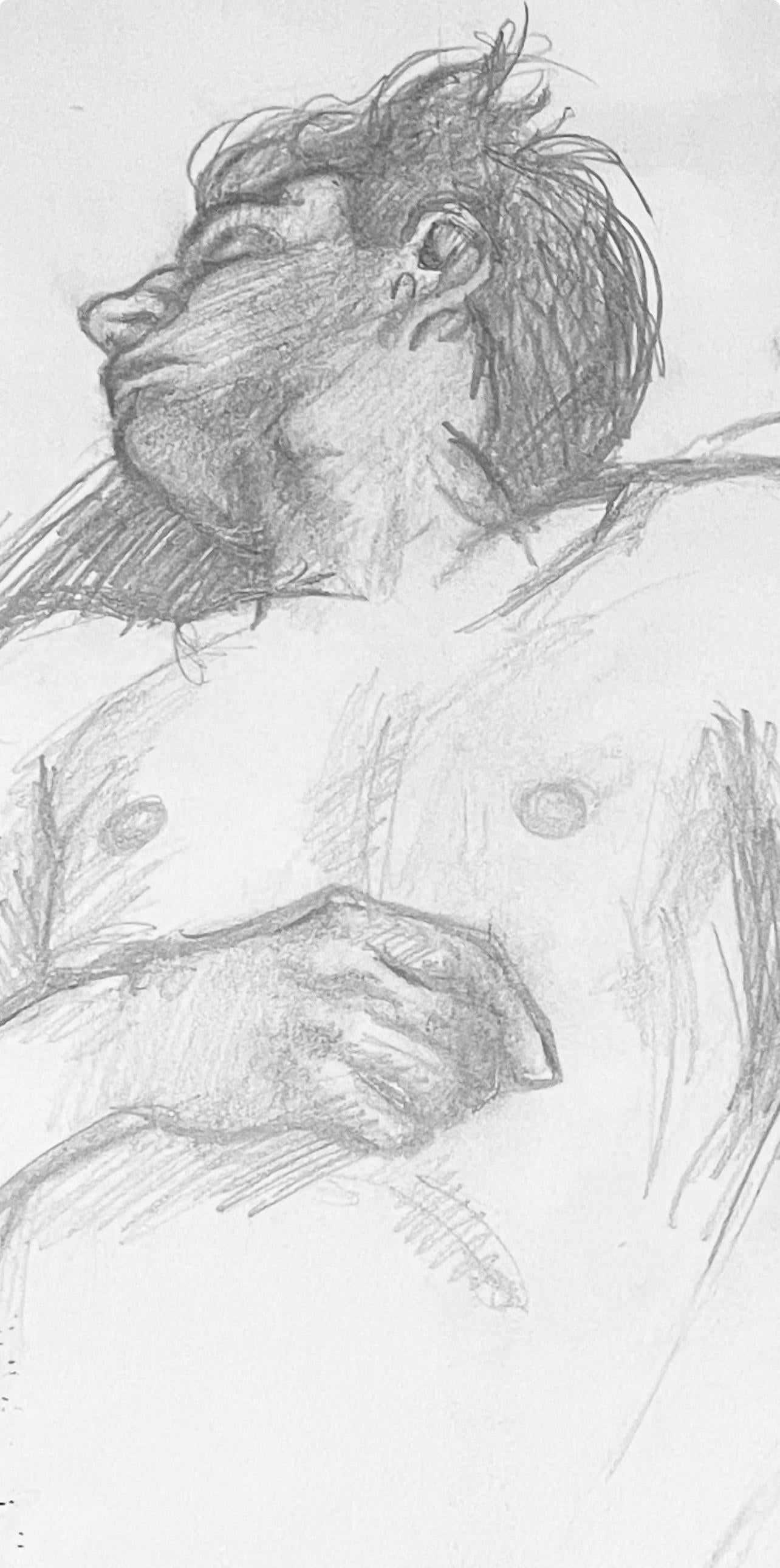 Ian Hornak, Renaissance Male Nude Figure Study, 1963, Original Drawing