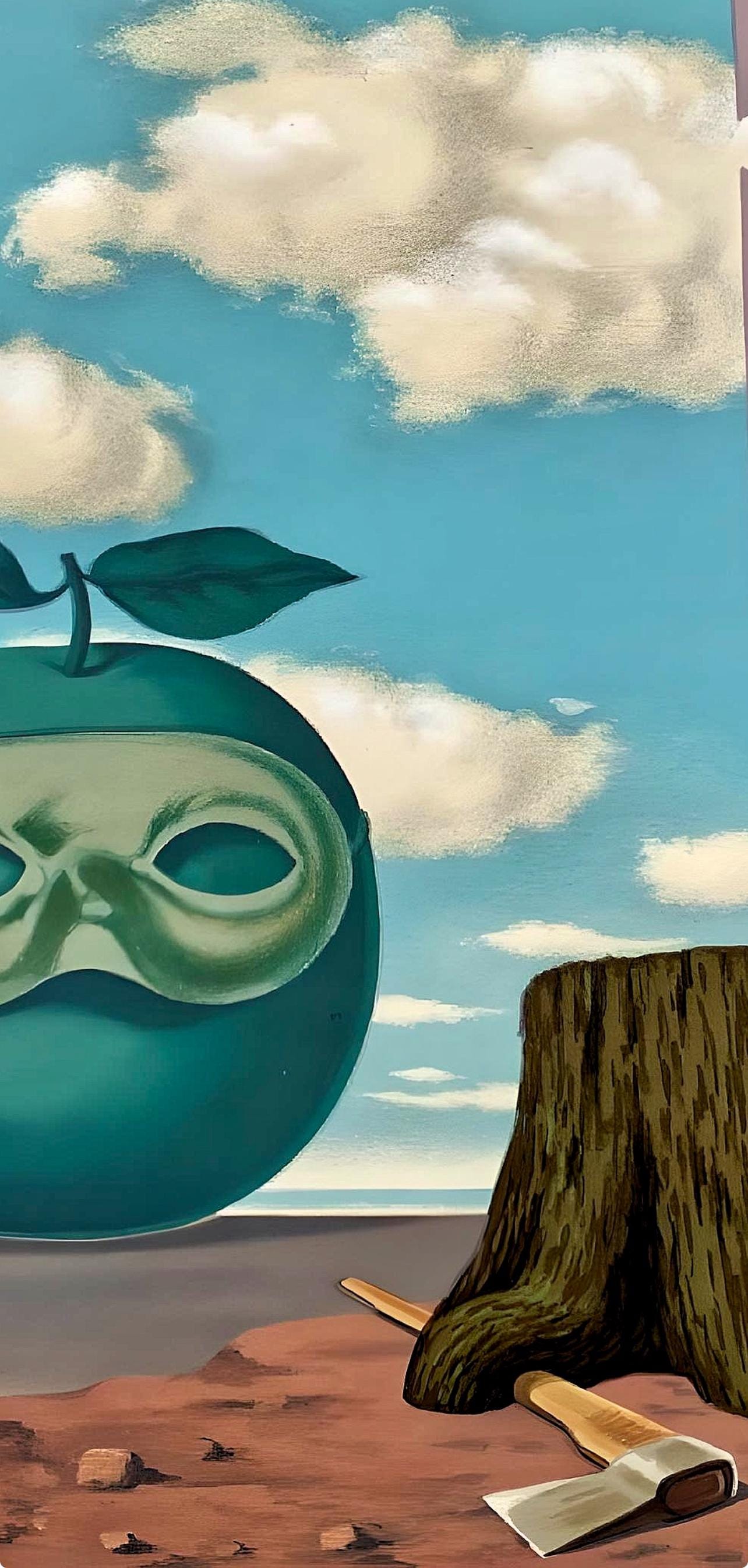René Magritte, Il y a sur le Rivage de la Mer Deux Pommes Visiteuses, Les Enfants Trouvés de Magritte, Limited Edition Lithograph