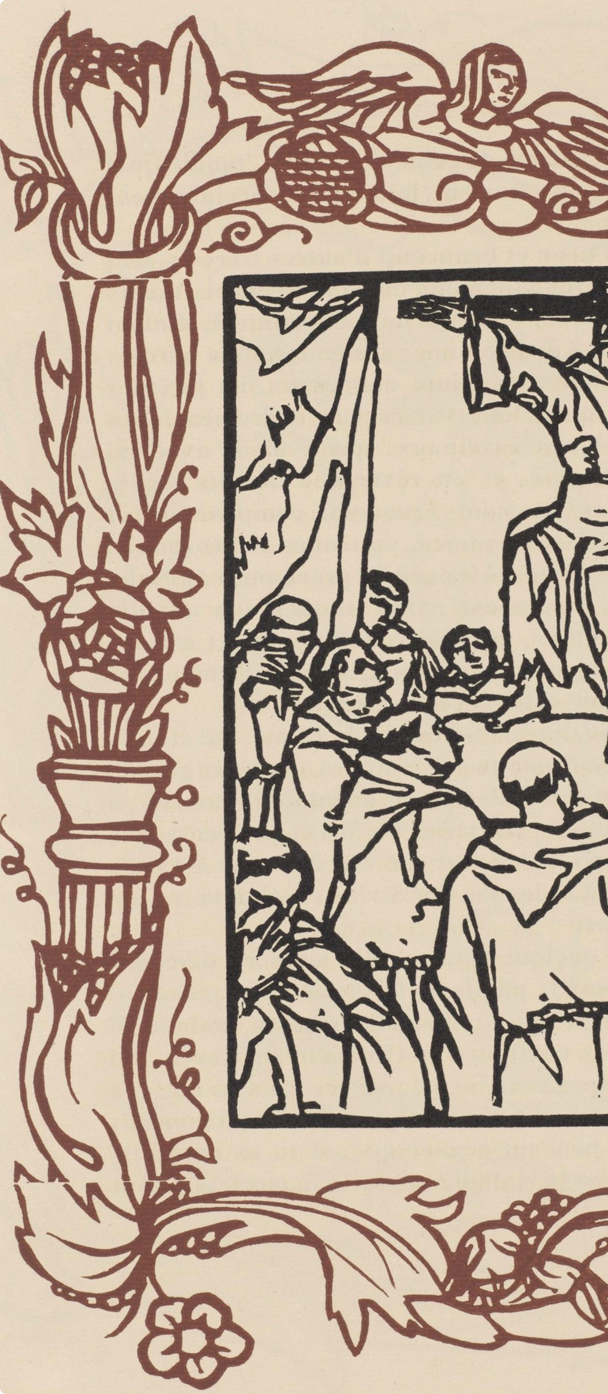 Émile Bernard, Composition (Morane, No. 100), Les Petites Fleurs de St. Françoise, Limited Edition Woodcut