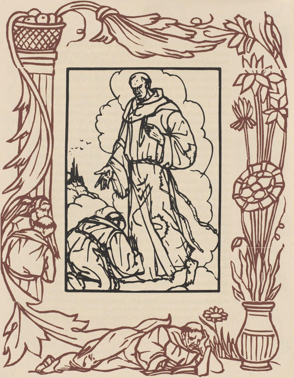 Émile Bernard, Composition (Morane, No. 100), Les Petites Fleurs de St. Françoise, Limited Edition Woodcut
