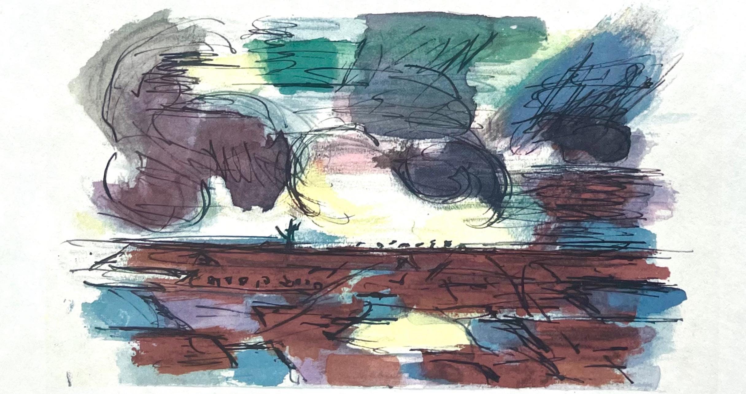 Jean Bazaine, Composition, Derrière le miroir, Limited Edition Lithograph