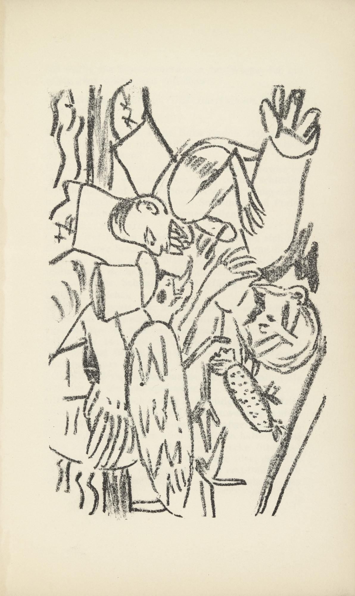 Max Beckmann, Composition (Gallwitz 286; Hofmaier 323-329; Rifkind 150 1-7), Der Mensch ist kein Haustier, Limited Edition Lithograph