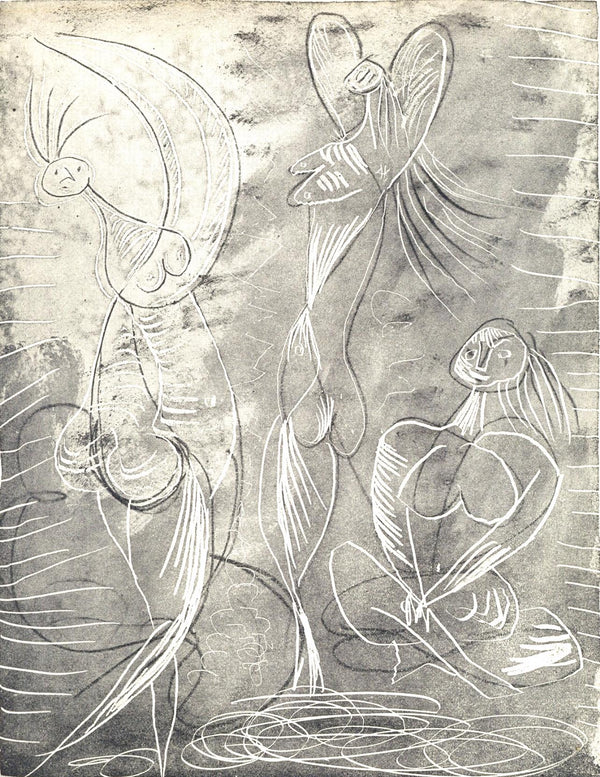 Pablo Picasso, Femme assise et deux danseuses (Bloch 361a-e; Baer 683-688; Cramer 38), La Chèvre-Feuille, Limited Edition Engraving