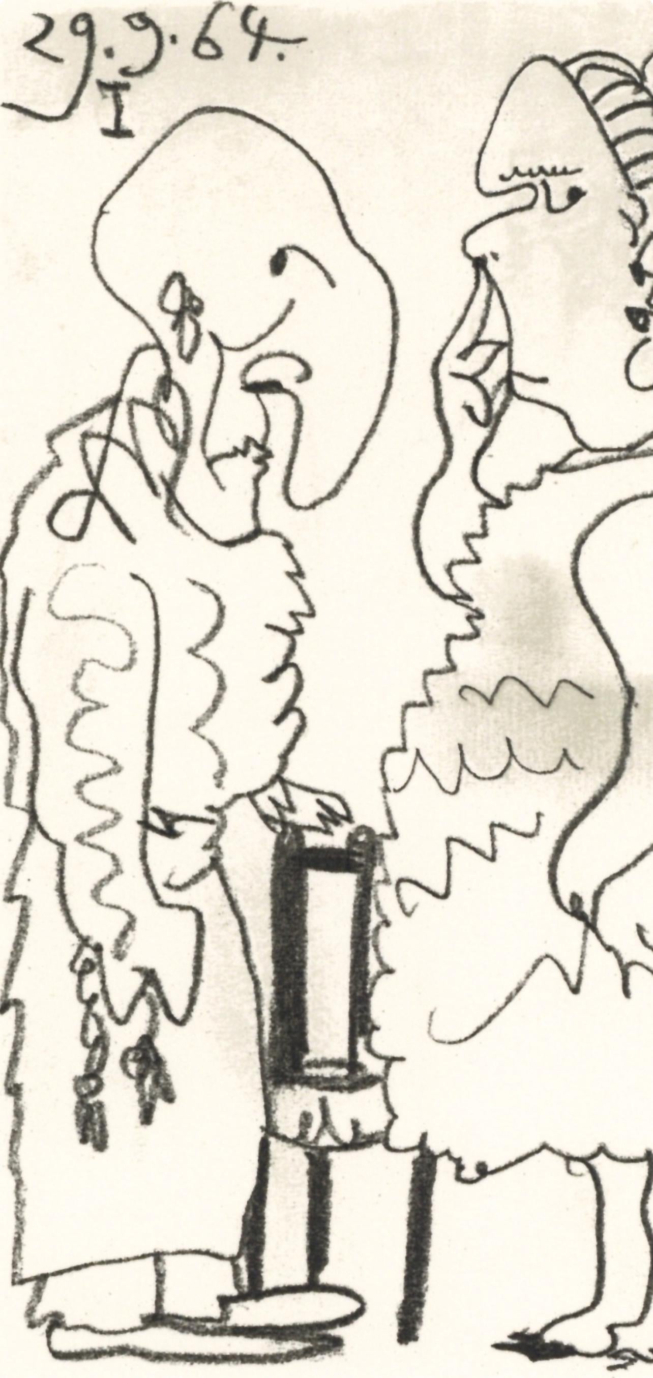 Pablo Picasso, Composition, Le Goût du Bonheur (Cramer 148; Bloch 2013), Limited Edition Mixed Media Lithograph